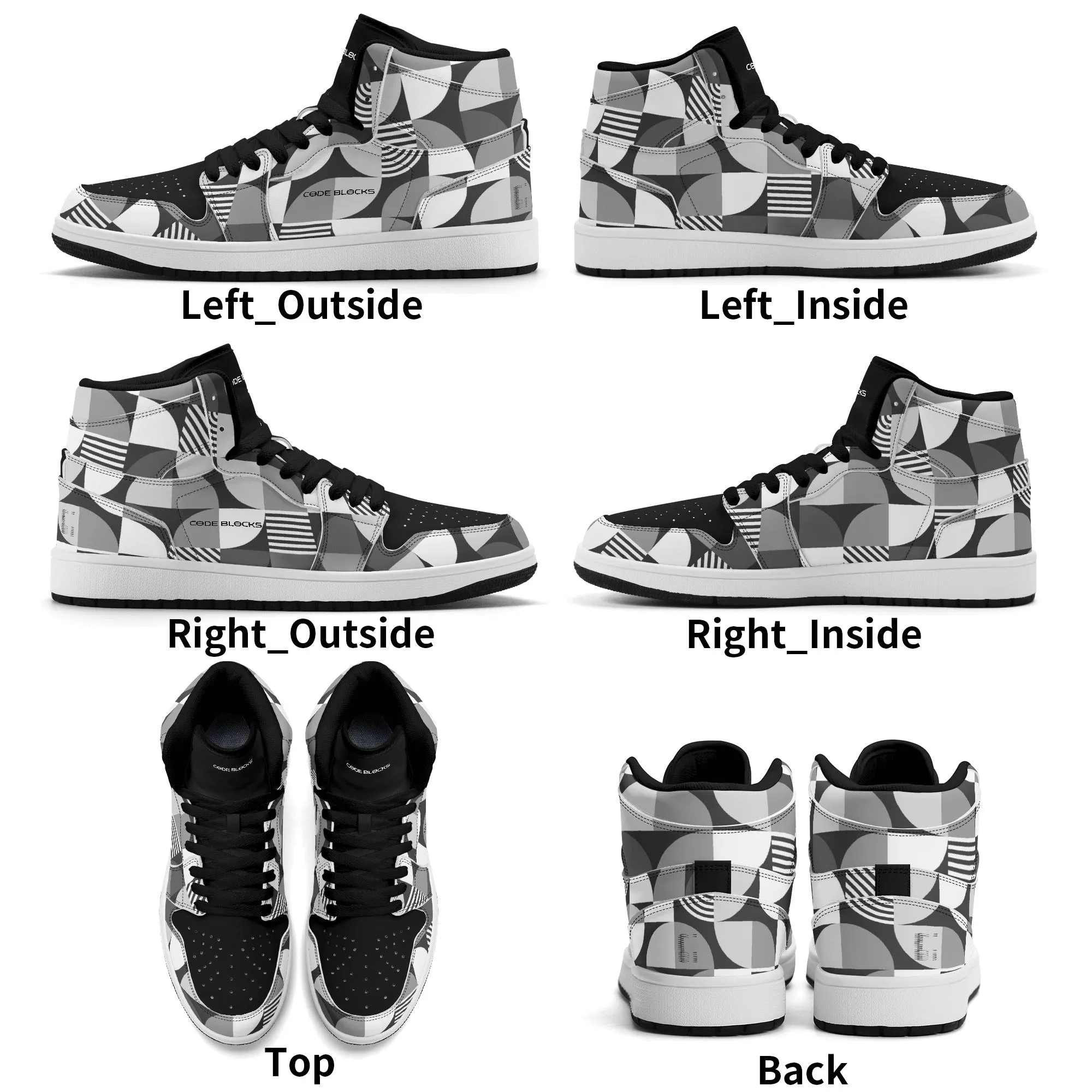 Mens Premium High Top Leather Sneakers