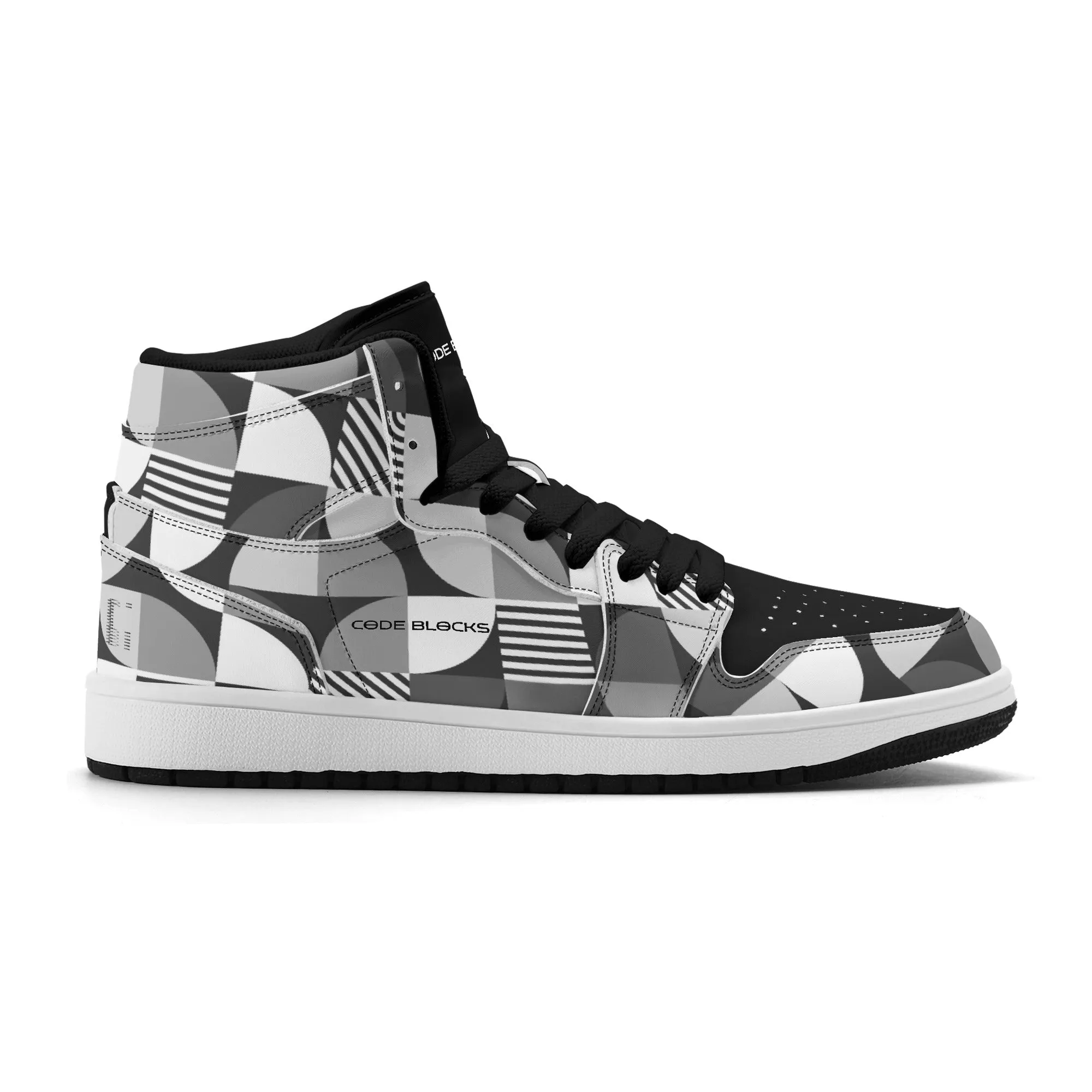 Mens Premium High Top Leather Sneakers
