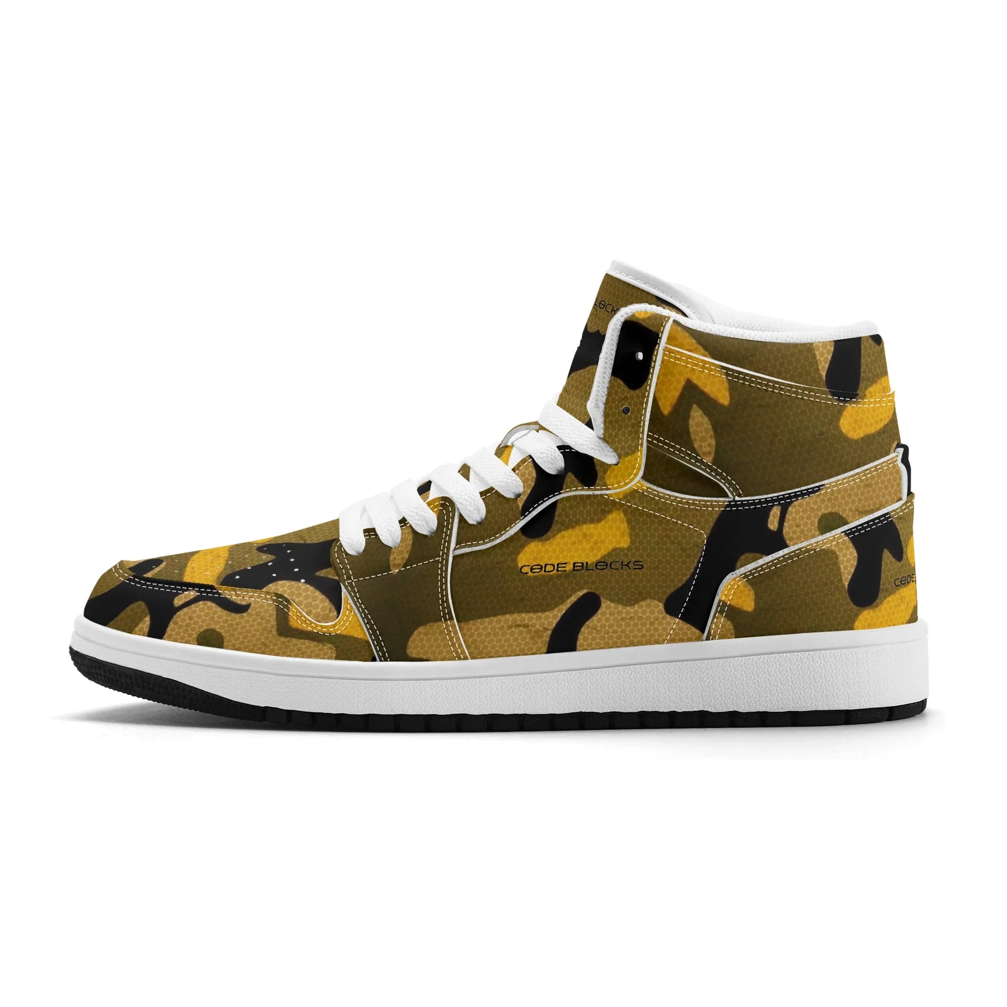 Mens Premium High Top Leather Sneakers