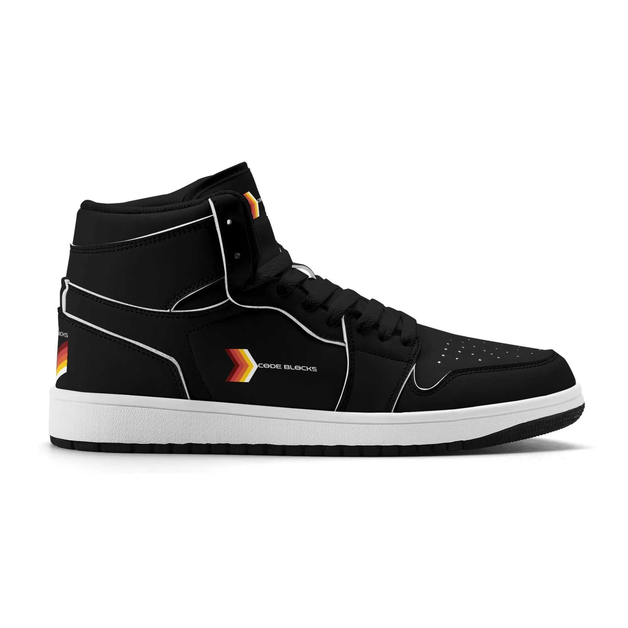 Mens Premium High Top Leather Sneakers