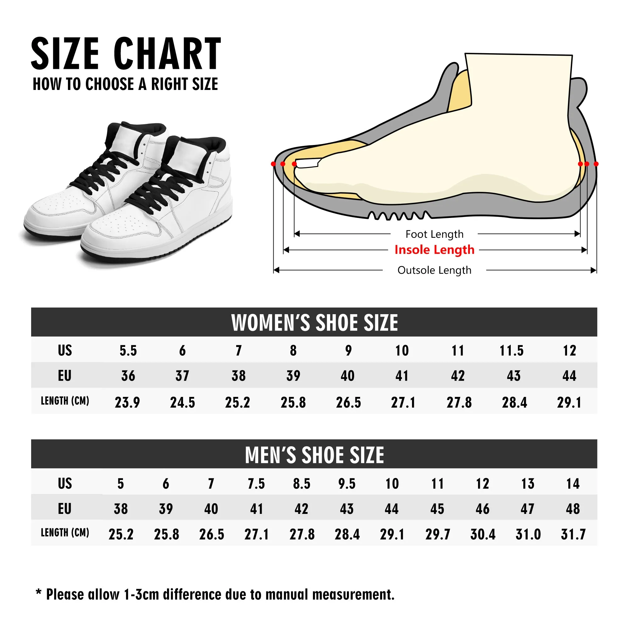 Mens Premium High Top Leather Sneakers
