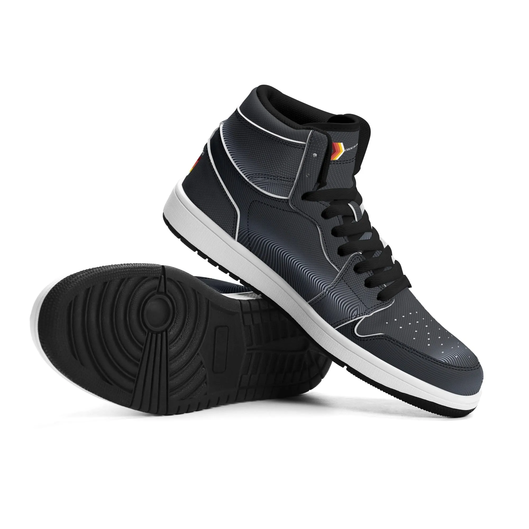 Mens Premium High Top Leather Sneakers