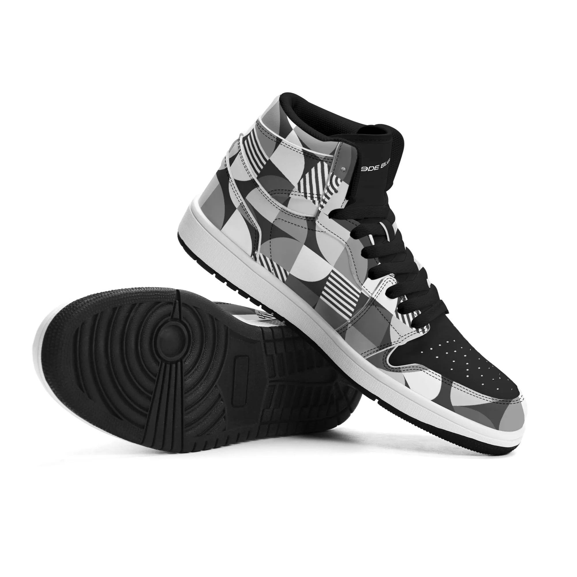 Mens Premium High Top Leather Sneakers
