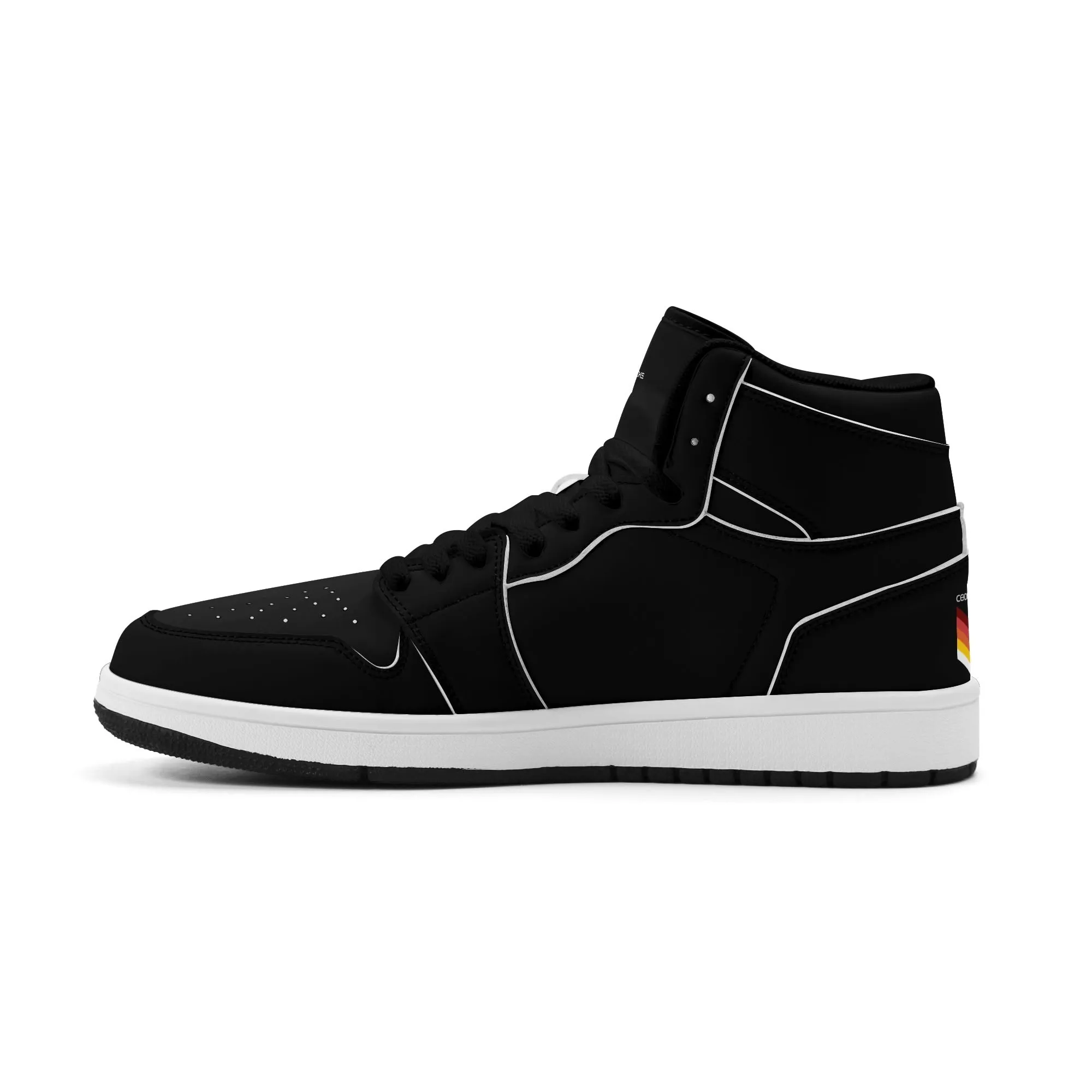 Mens Premium High Top Leather Sneakers