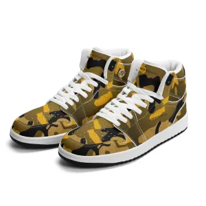Mens Premium High Top Leather Sneakers