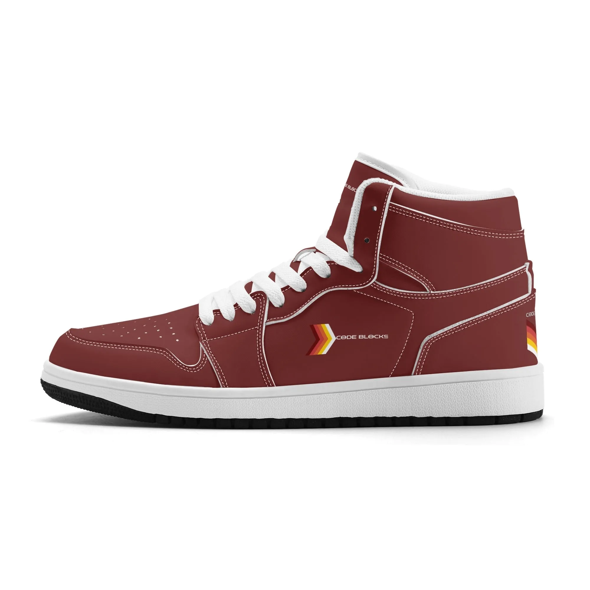 Mens Premium High Top Leather Sneakers
