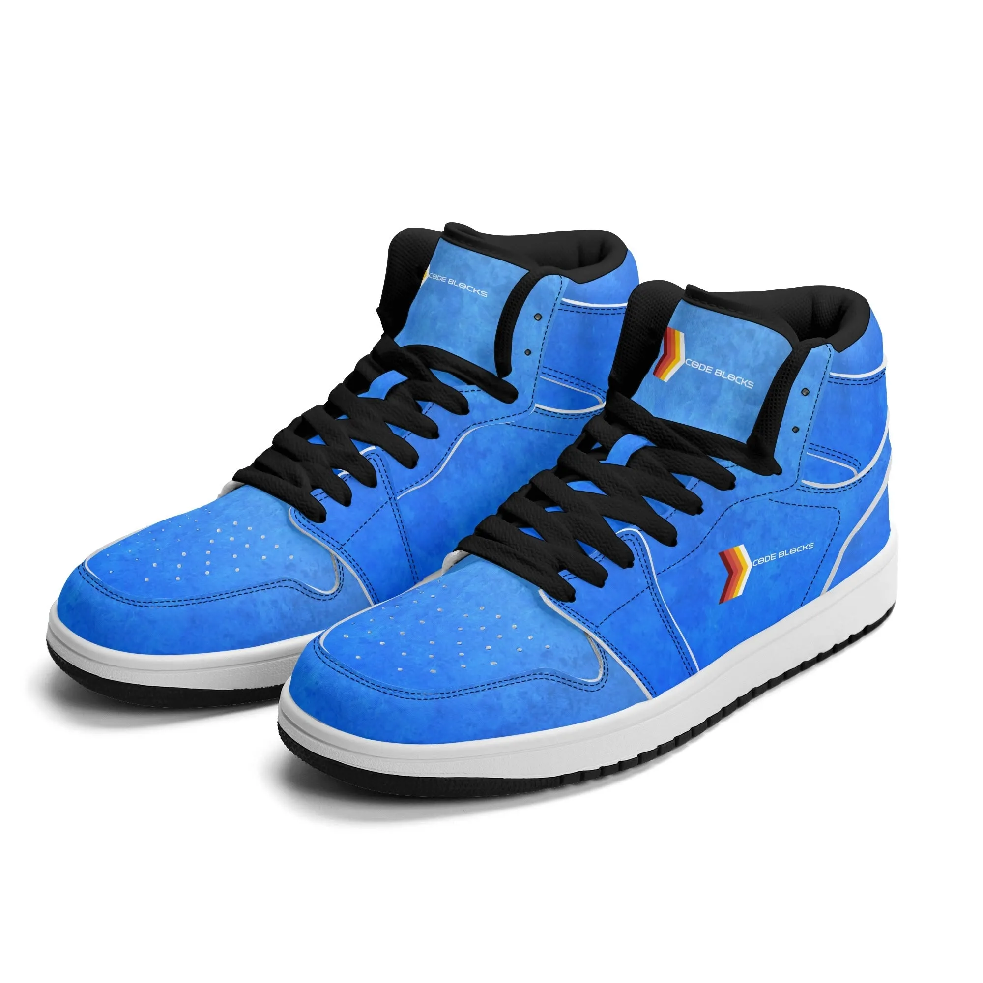 Mens Premium High Top Leather Sneakers