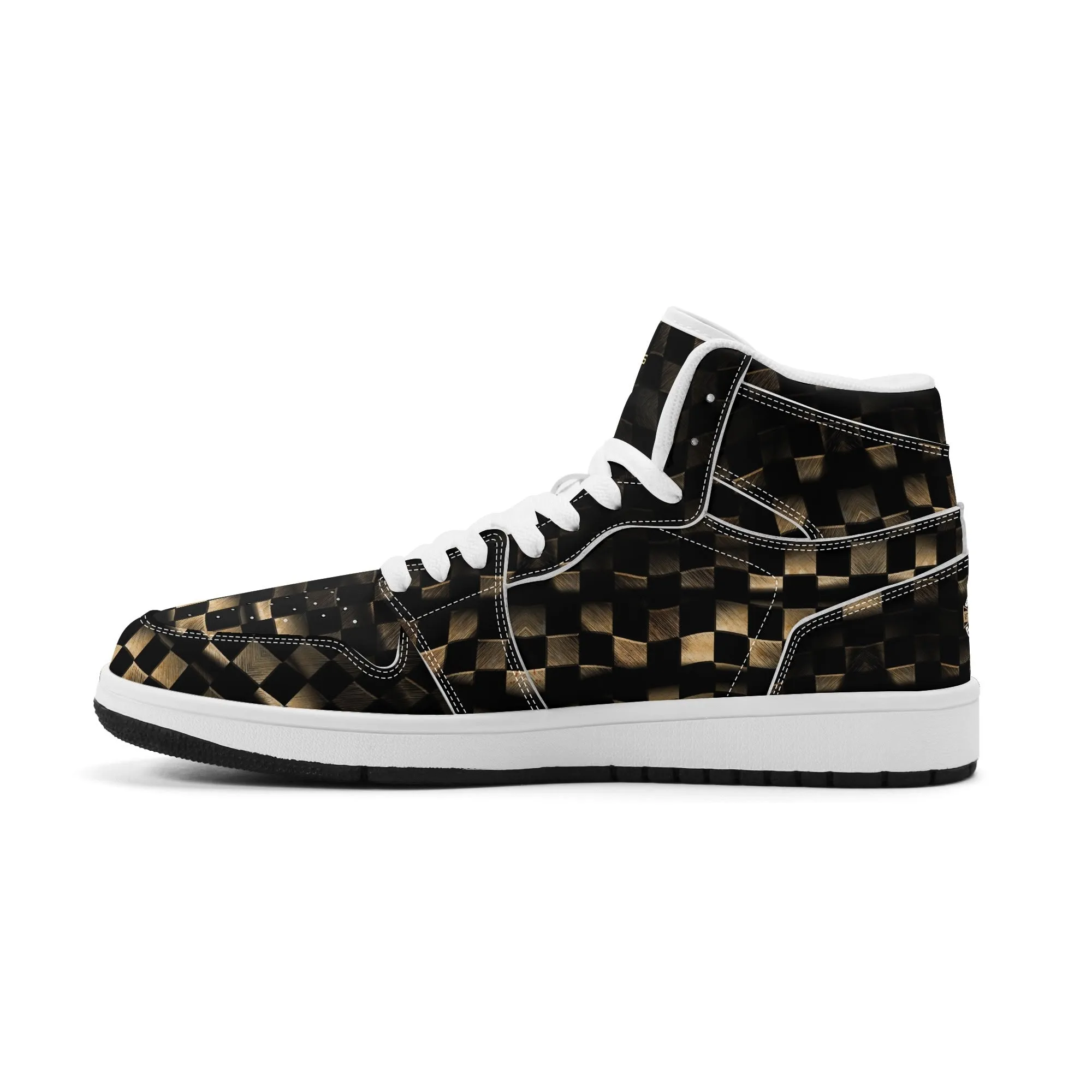 Mens Premium High Top Leather Sneakers