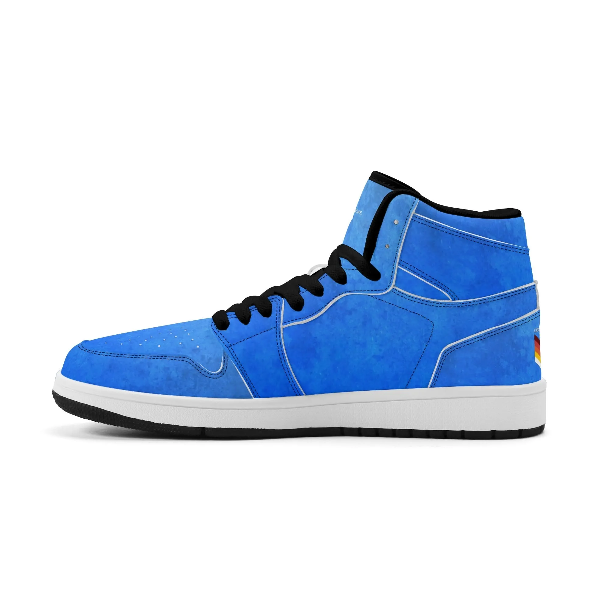 Mens Premium High Top Leather Sneakers