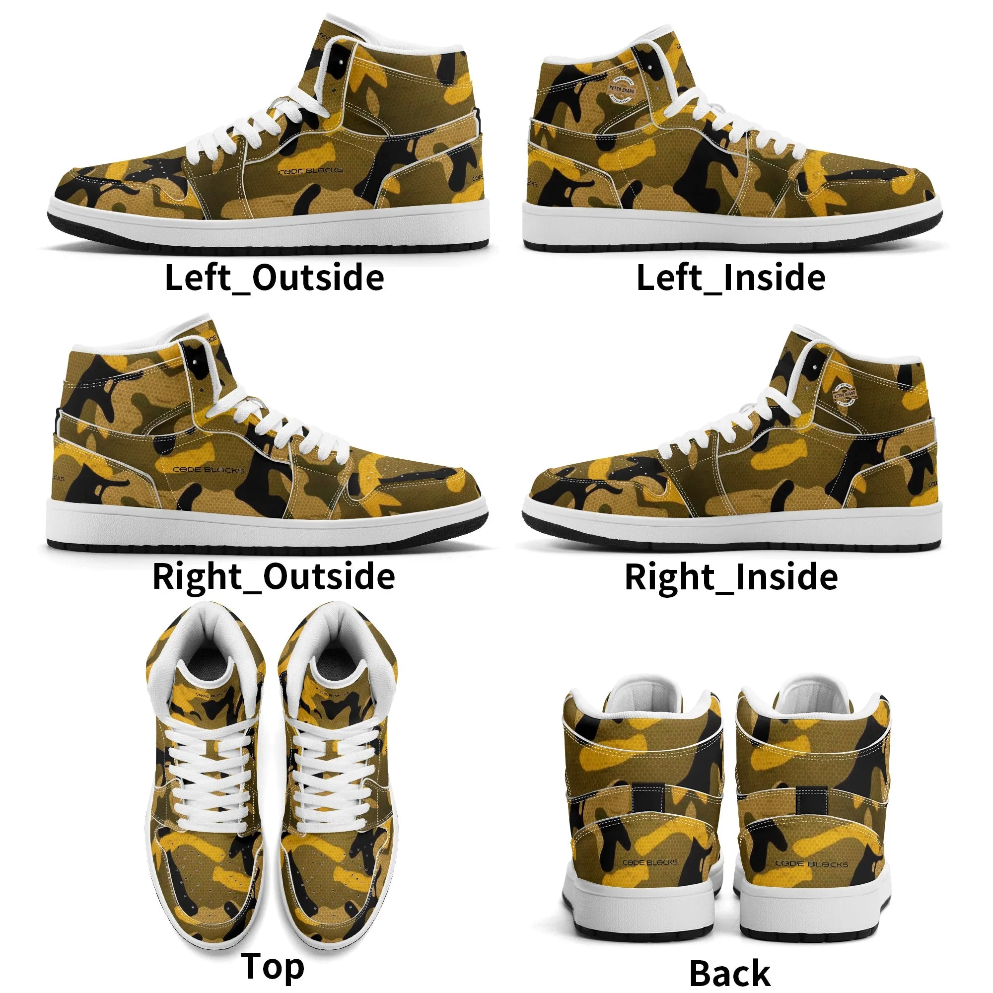 Mens Premium High Top Leather Sneakers
