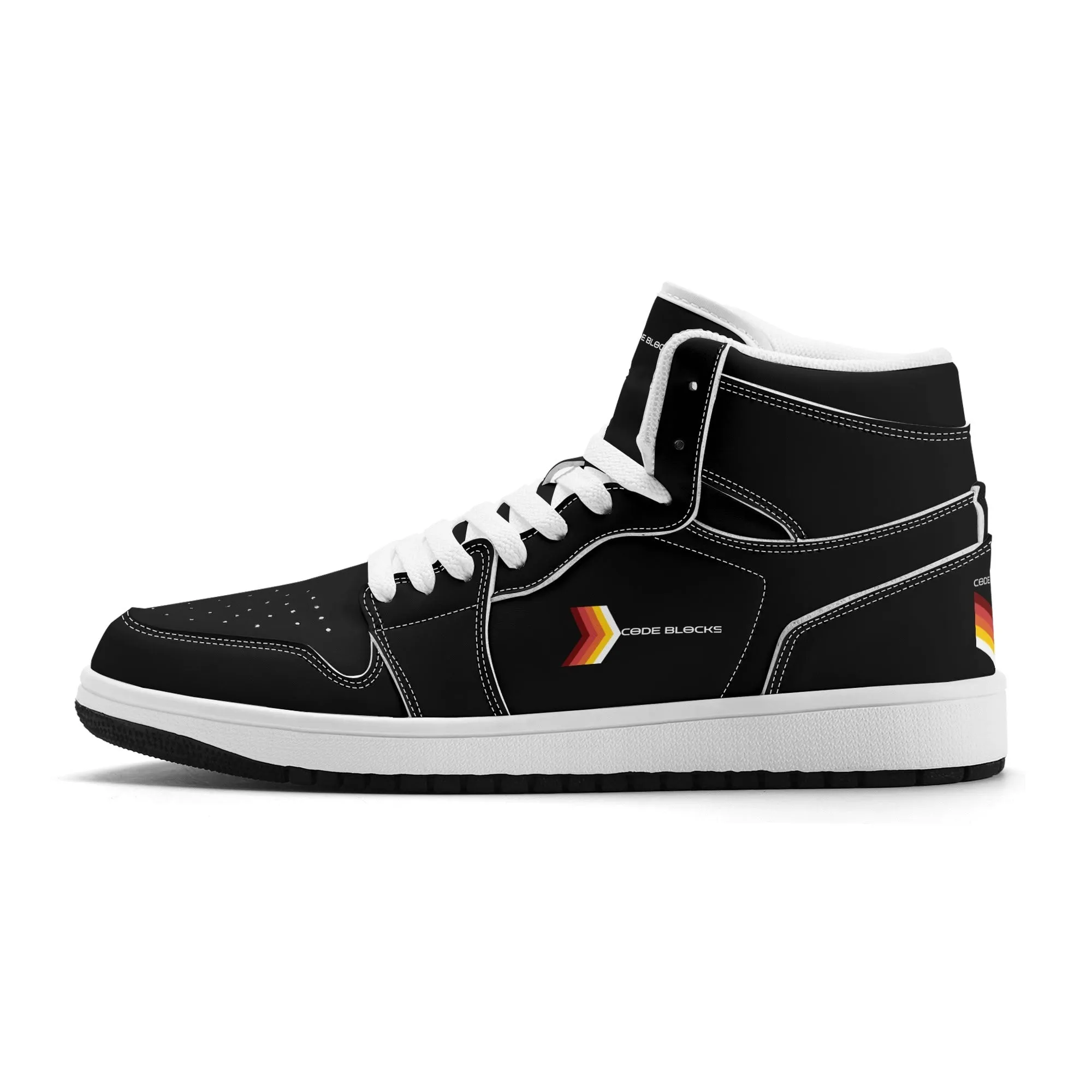 Mens Premium High Top Leather Sneakers