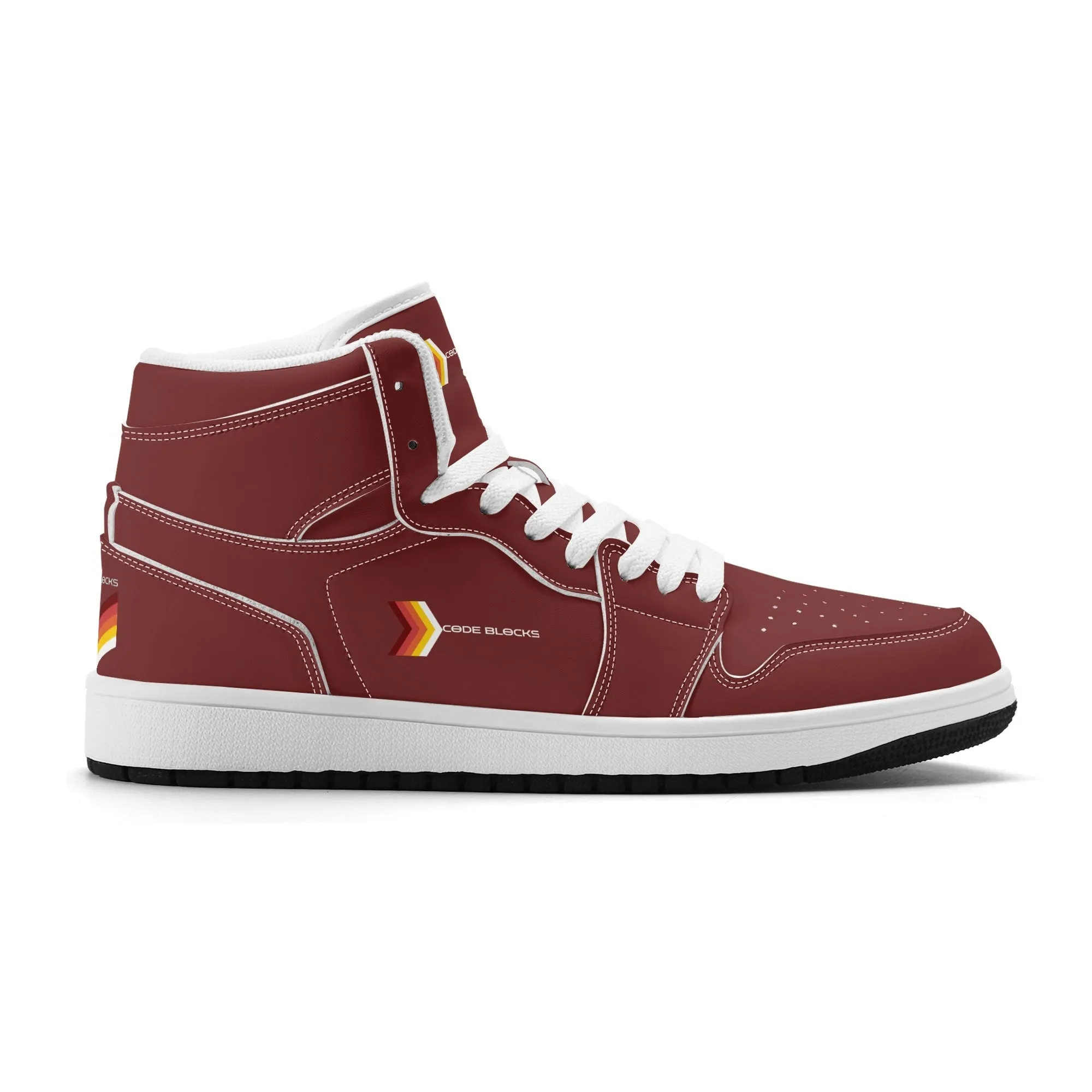 Mens Premium High Top Leather Sneakers