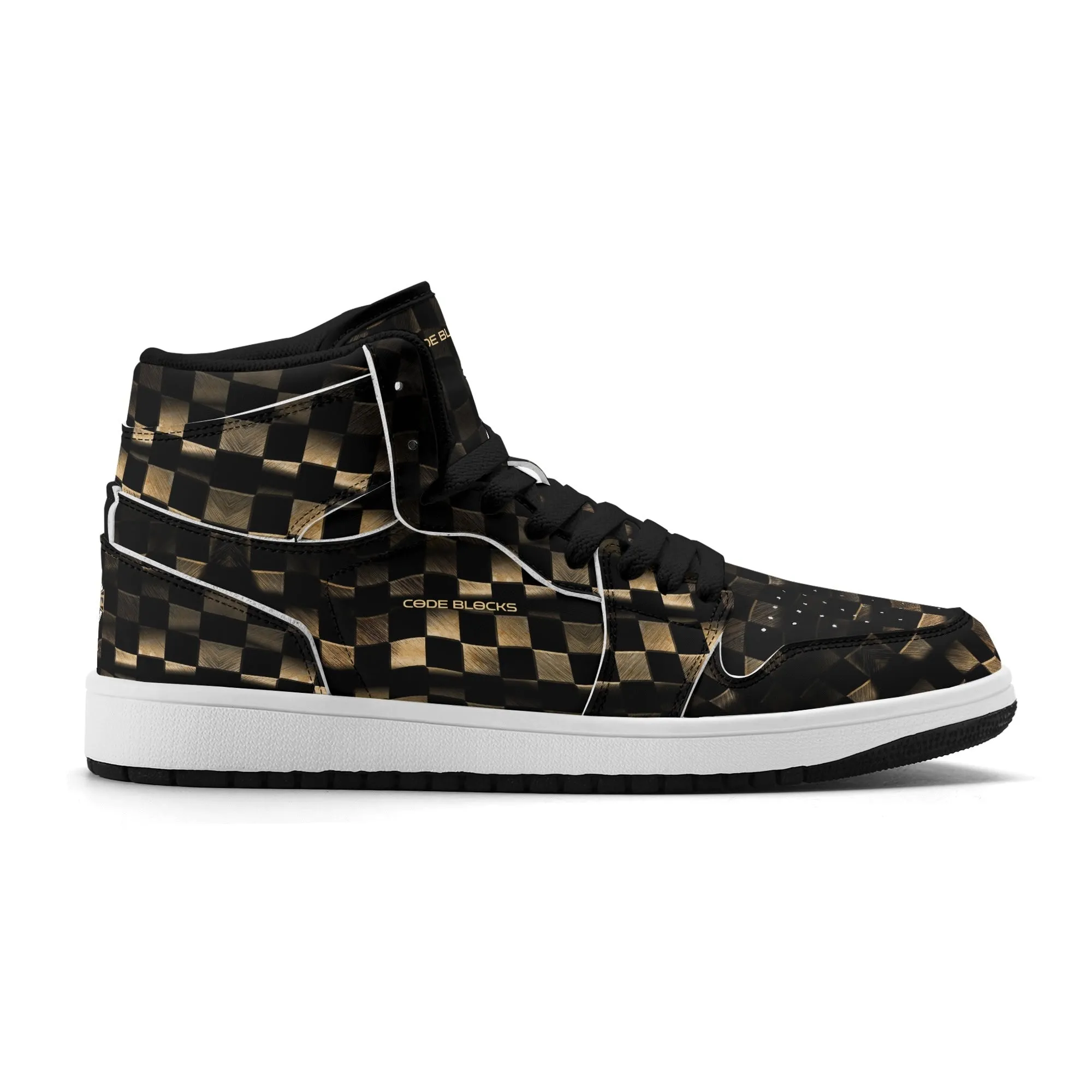 Mens Premium High Top Leather Sneakers