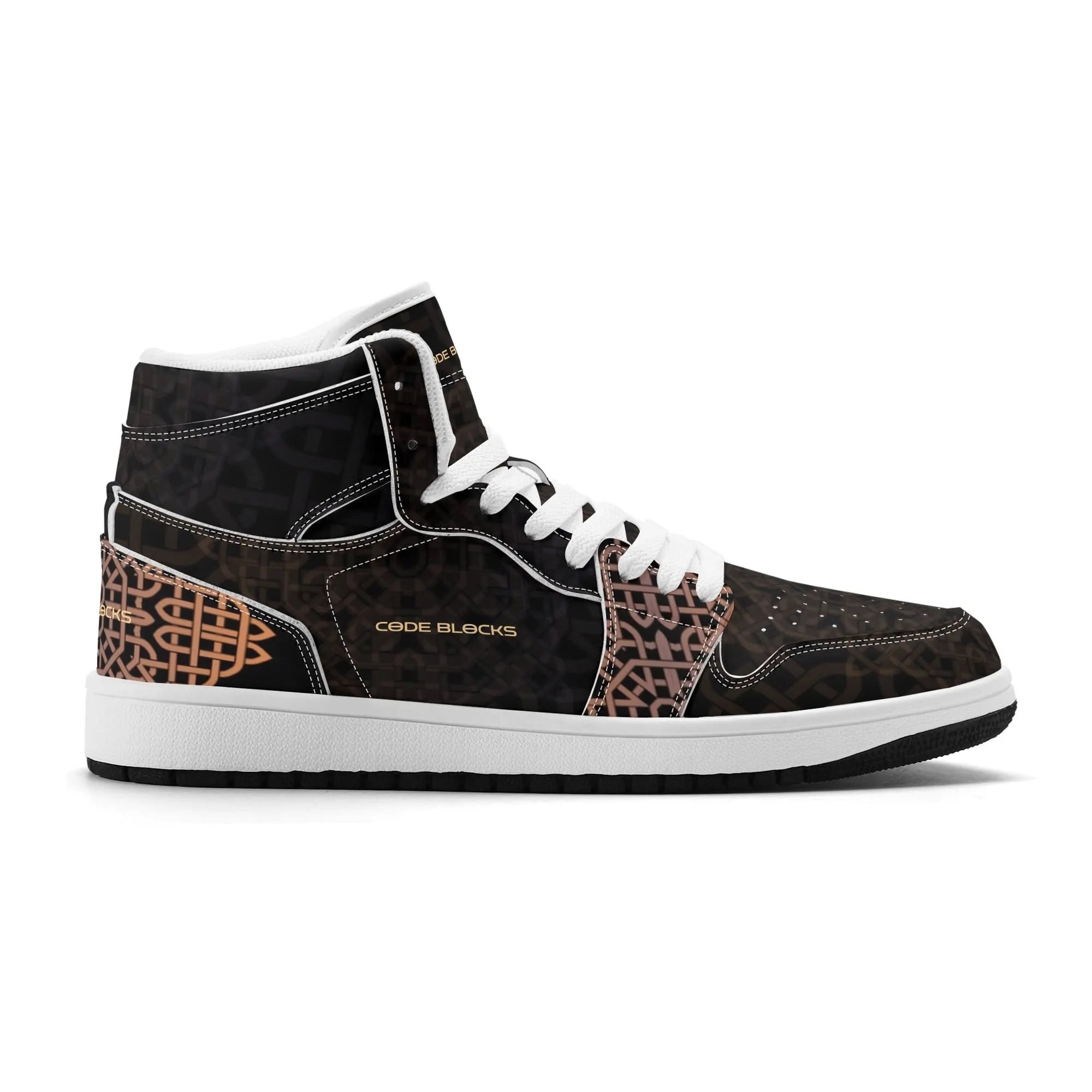 Mens Premium High Top Leather Sneakers