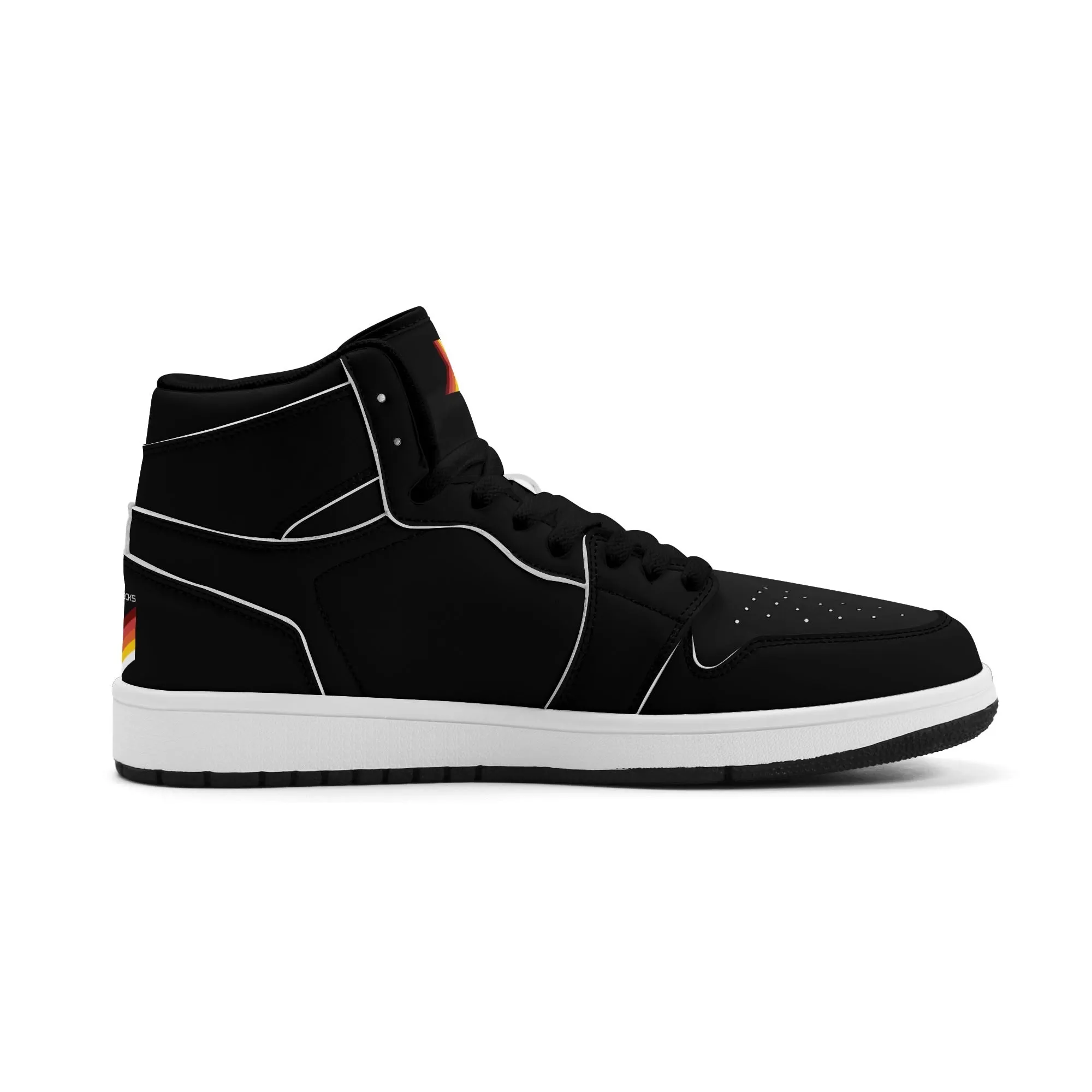 Mens Premium High Top Leather Sneakers