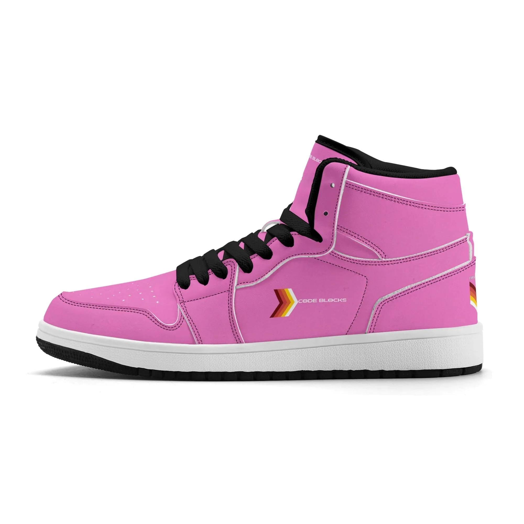 Mens Premium High Top Leather Sneakers