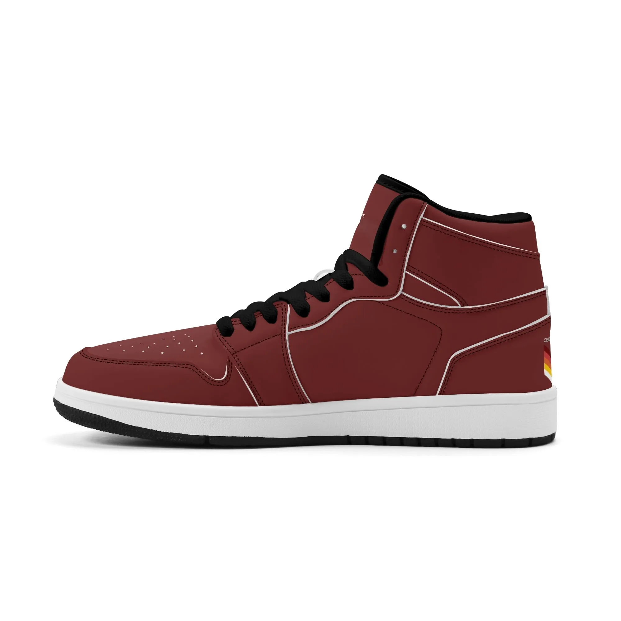 Mens Premium High Top Leather Sneakers