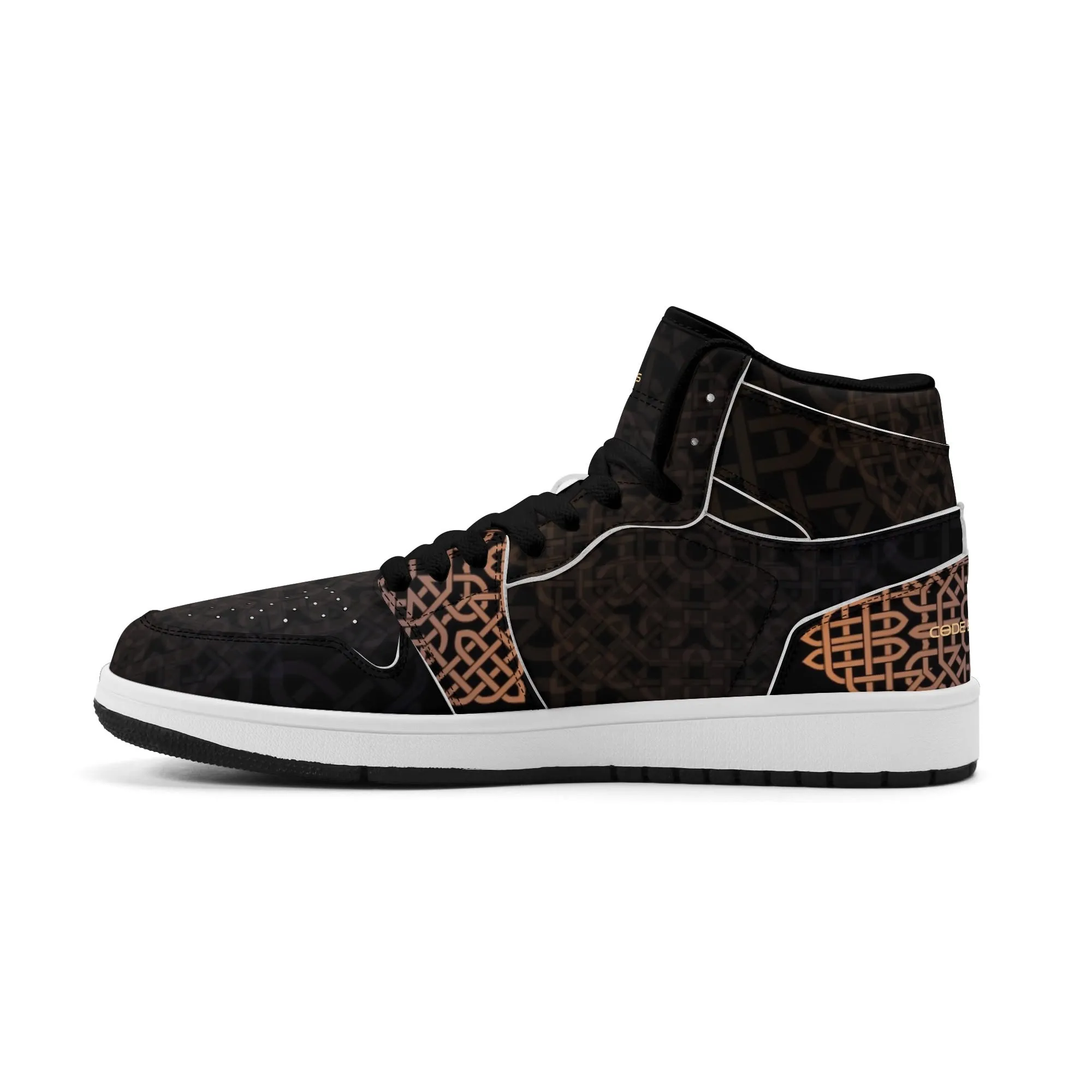 Mens Premium High Top Leather Sneakers