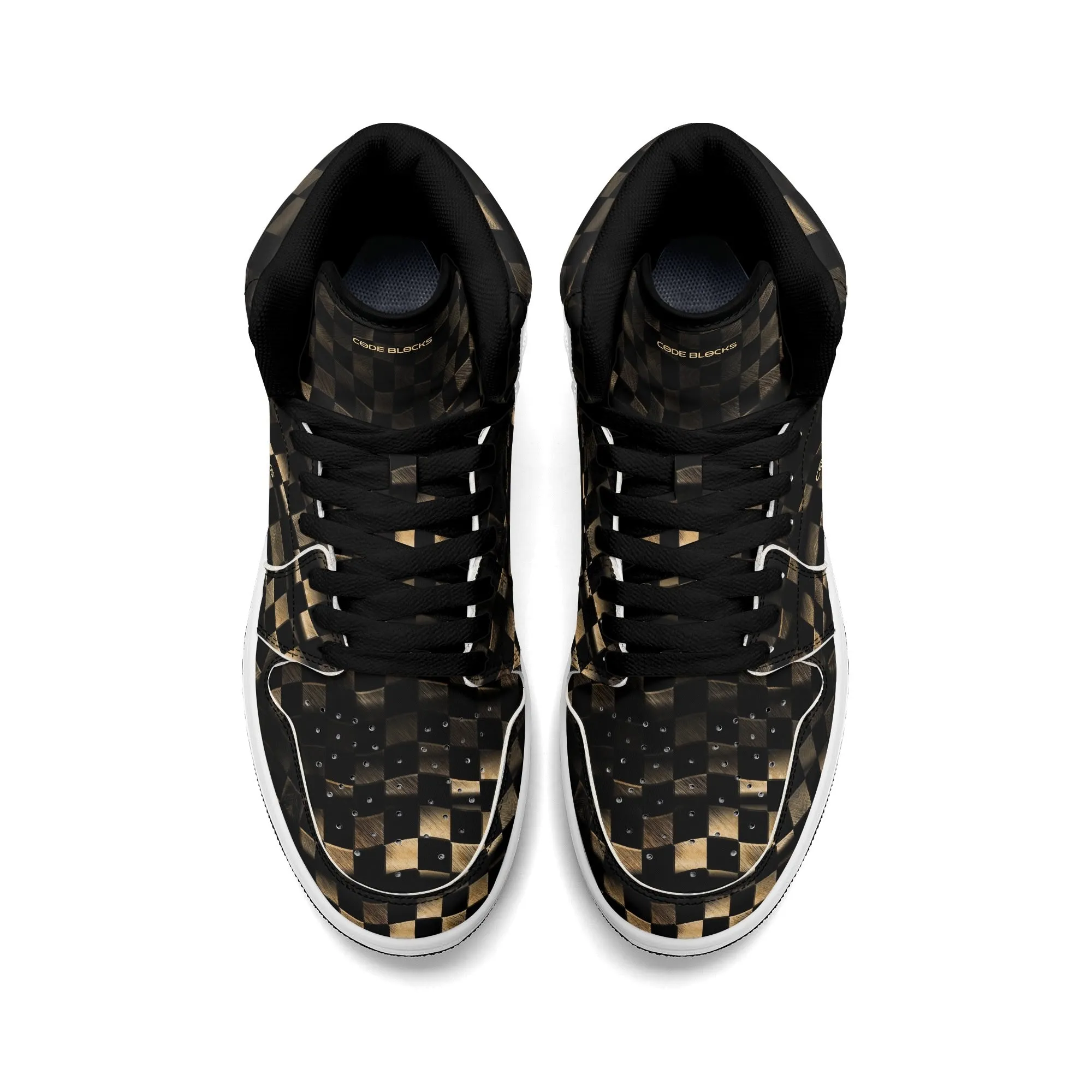 Mens Premium High Top Leather Sneakers