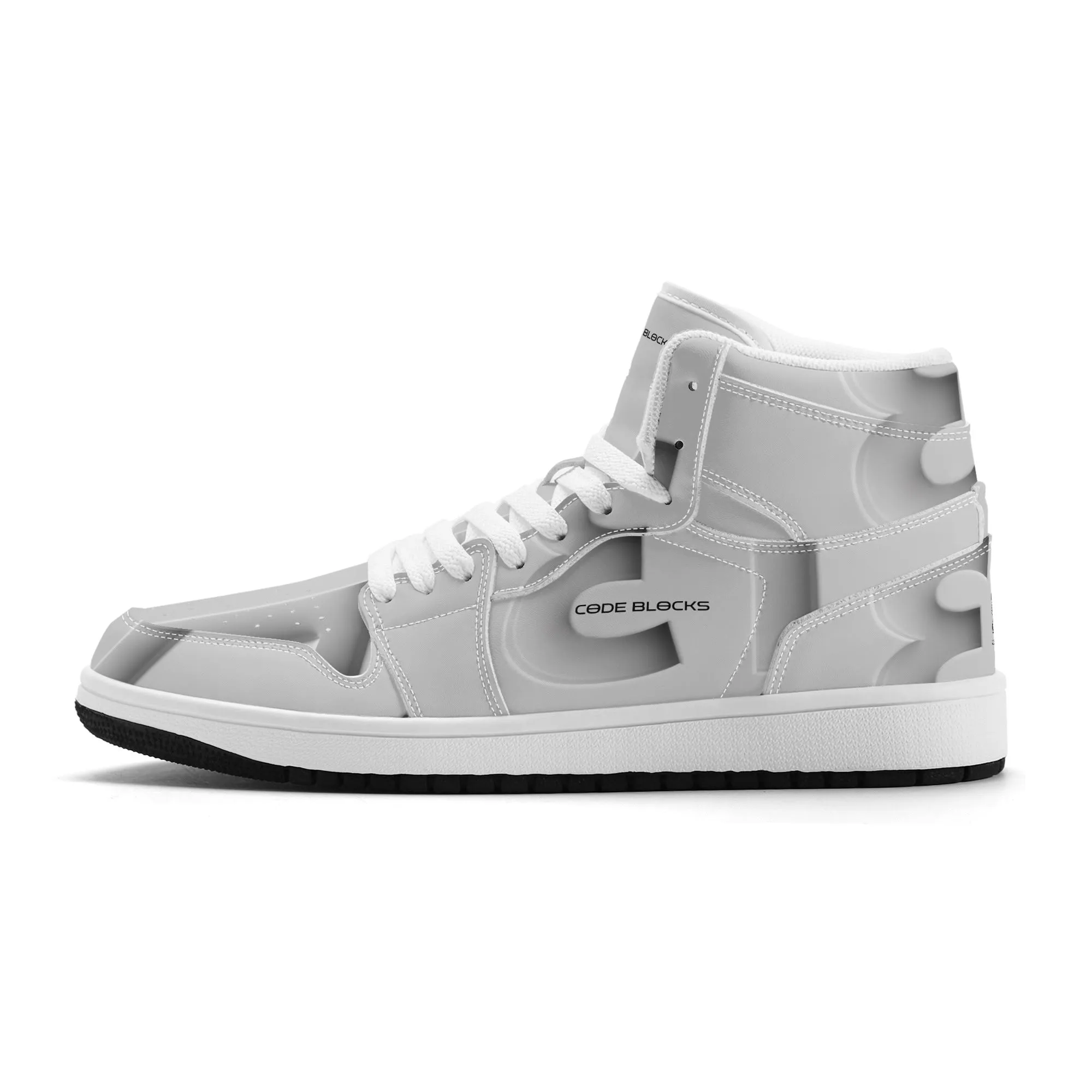 Mens Premium High Top Leather Sneakers