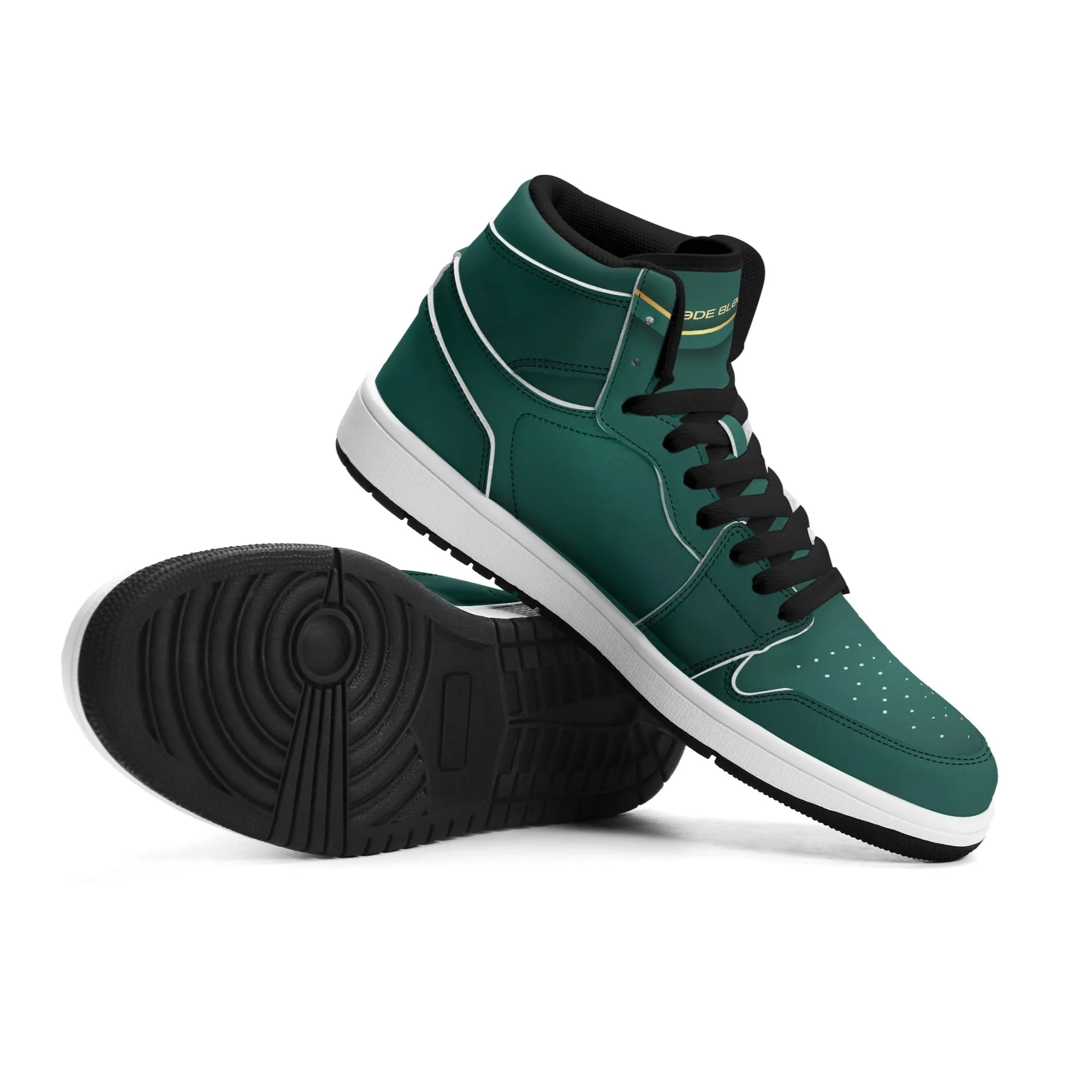 Mens Premium High Top Leather Sneakers