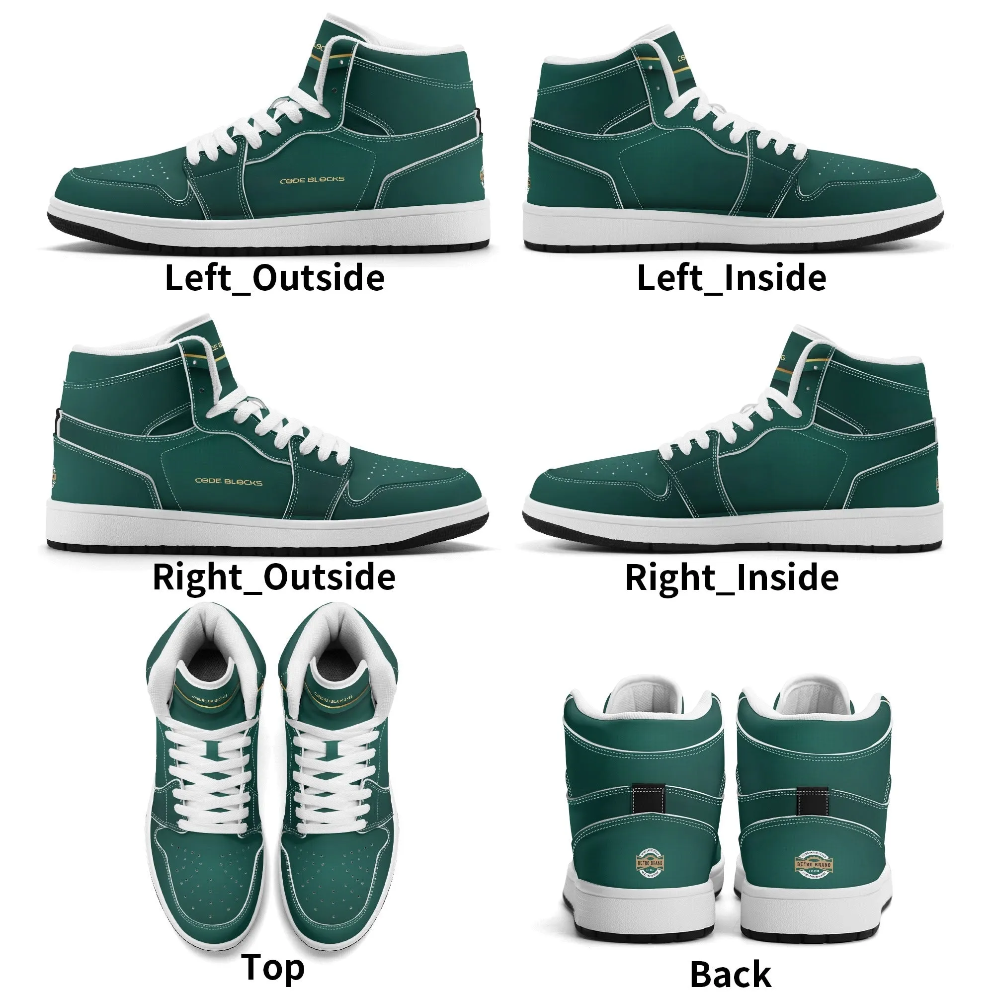 Mens Premium High Top Leather Sneakers