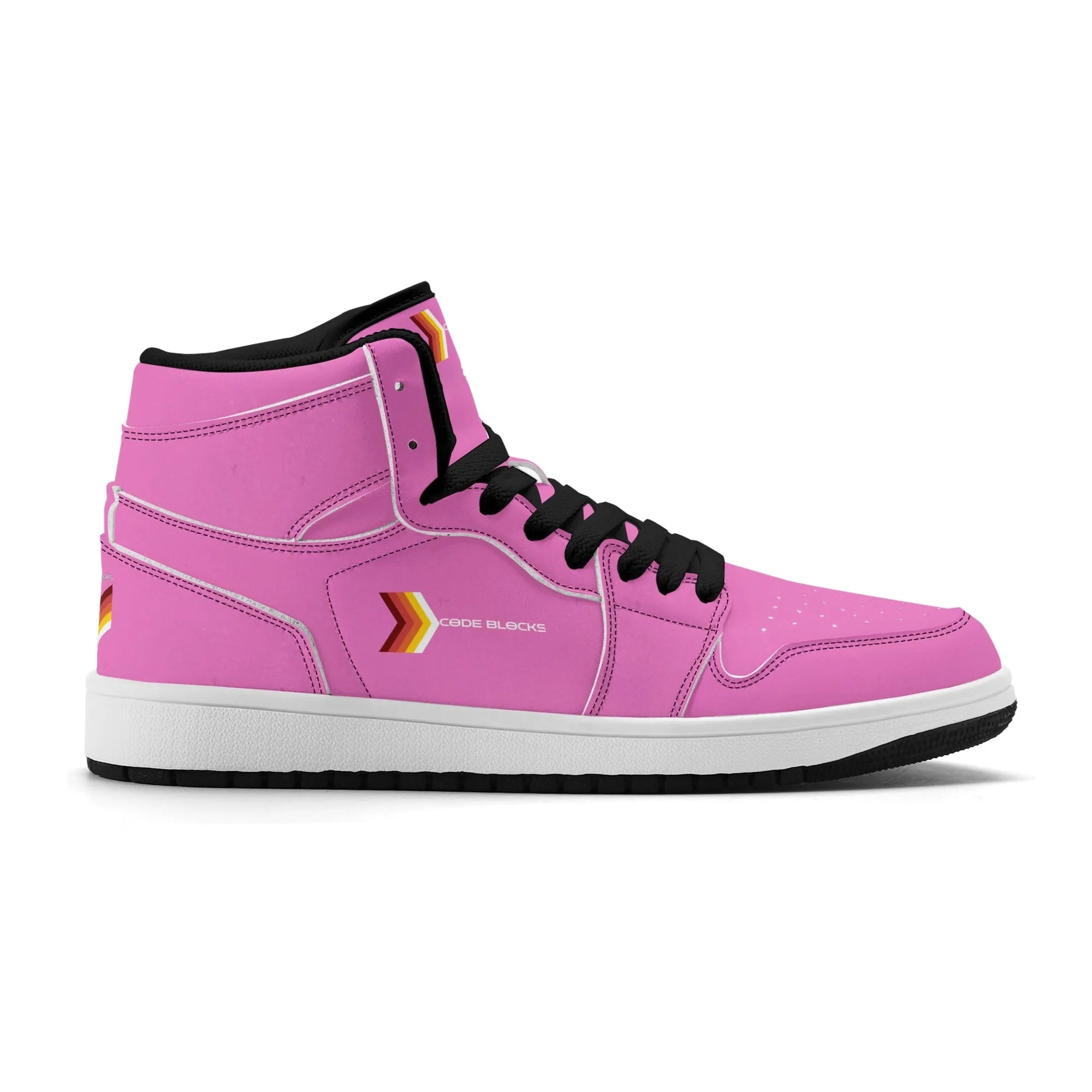 Mens Premium High Top Leather Sneakers