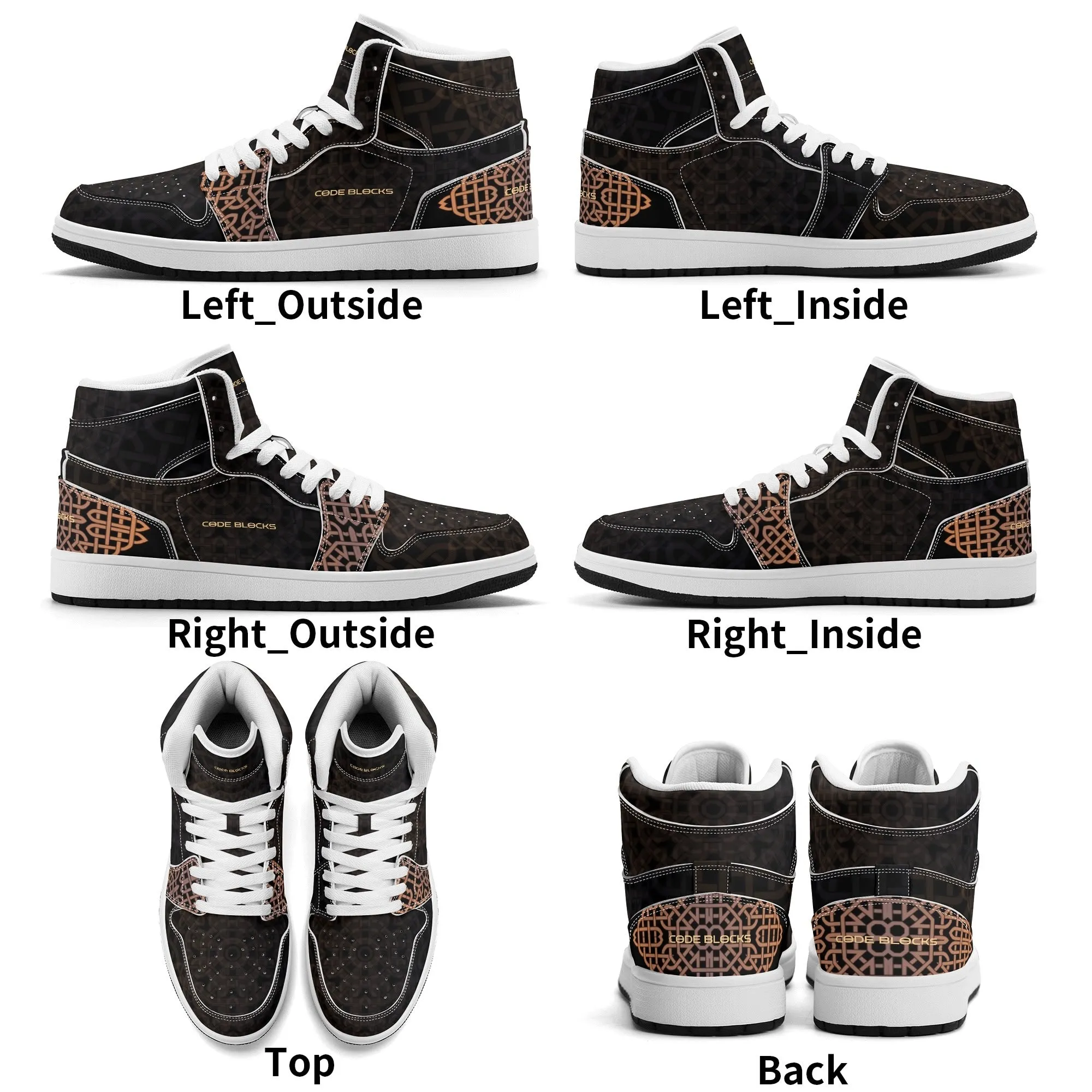 Mens Premium High Top Leather Sneakers