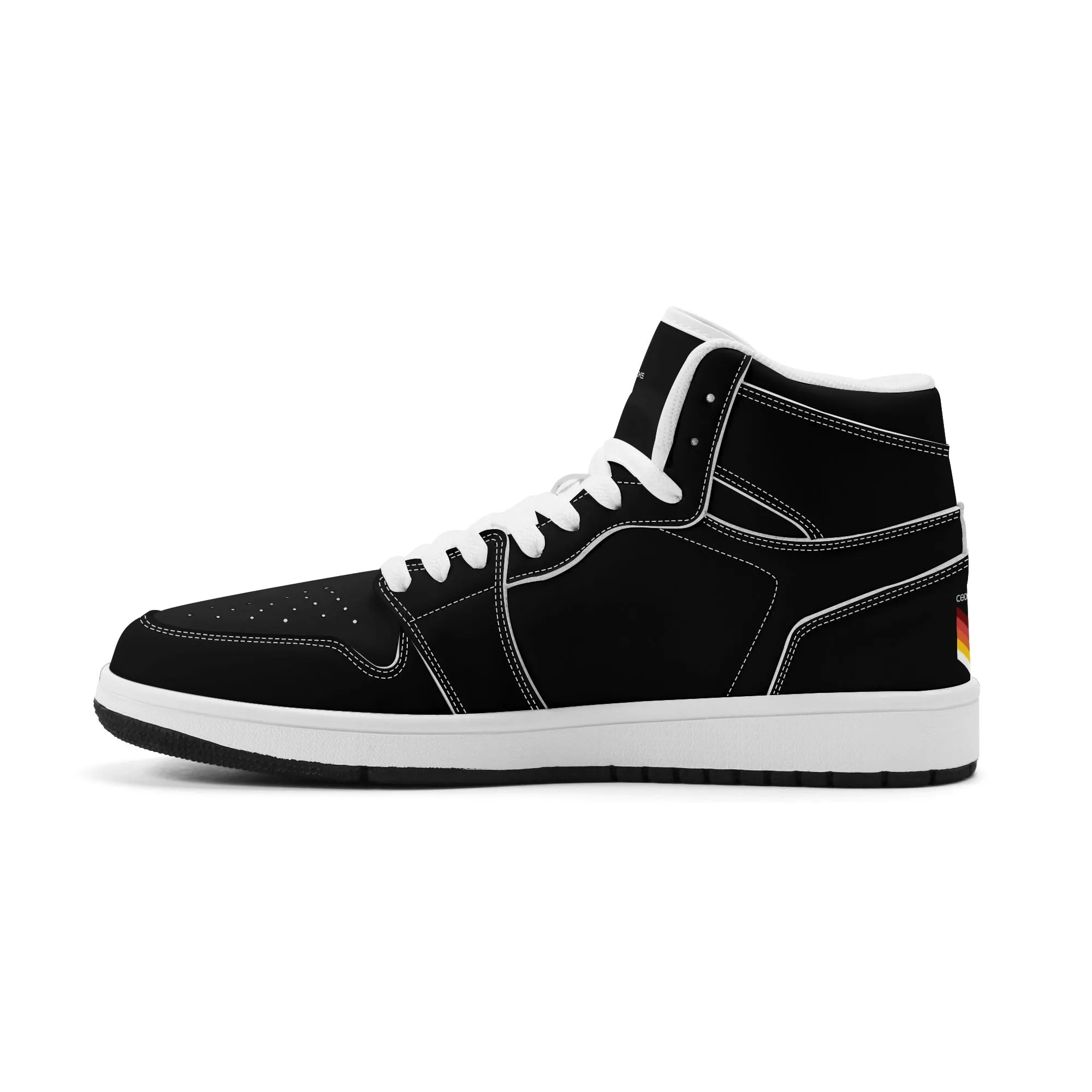 Mens Premium High Top Leather Sneakers