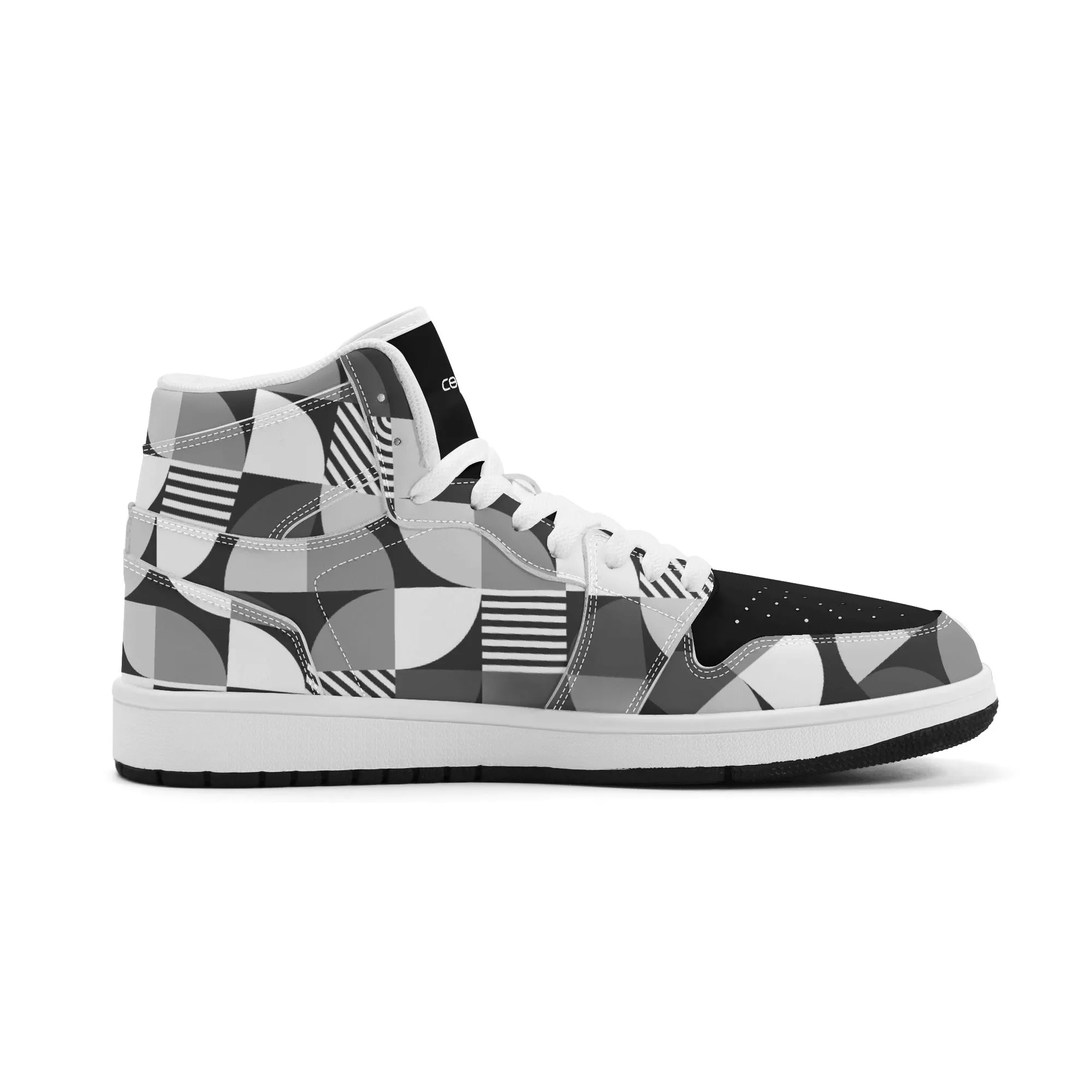 Mens Premium High Top Leather Sneakers