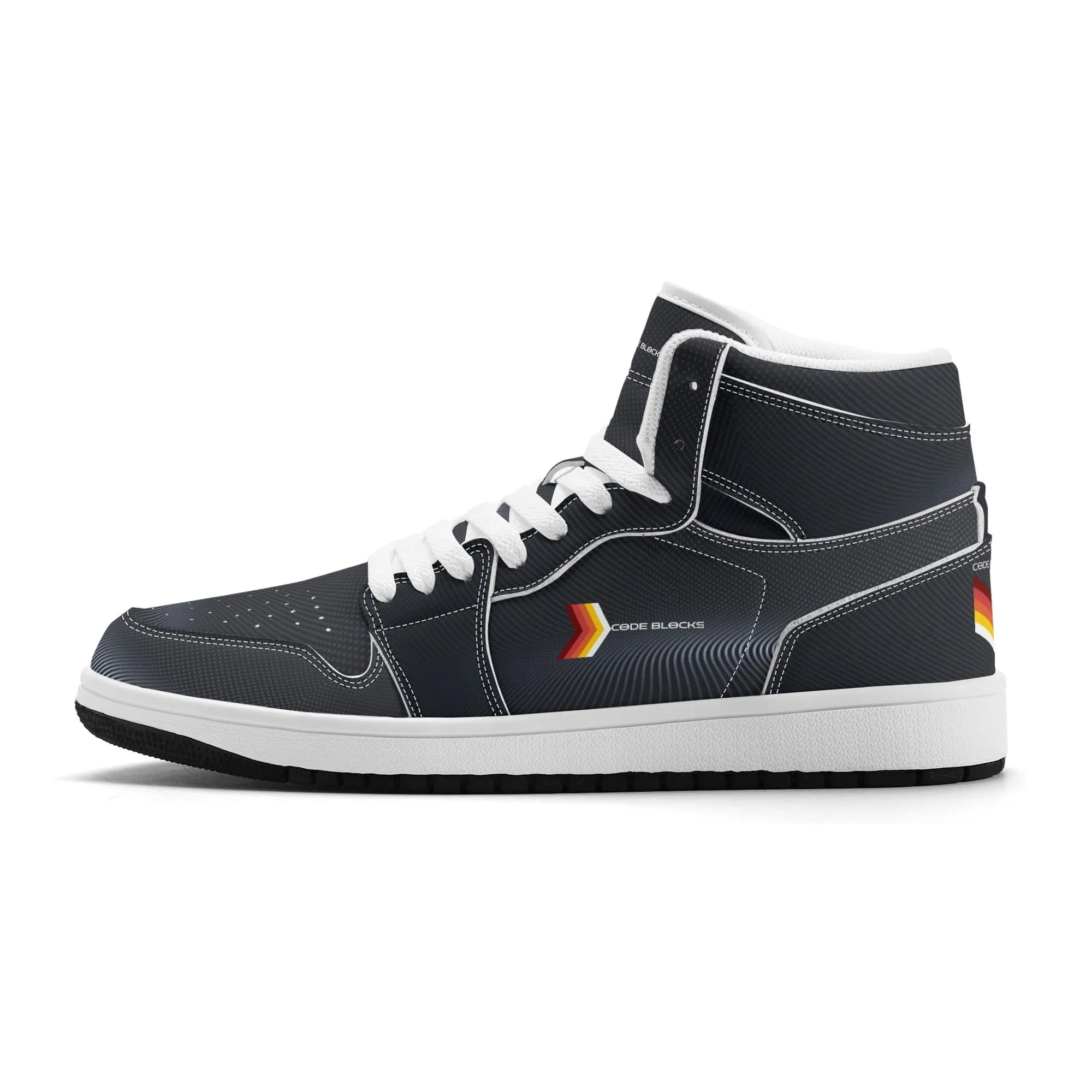 Mens Premium High Top Leather Sneakers