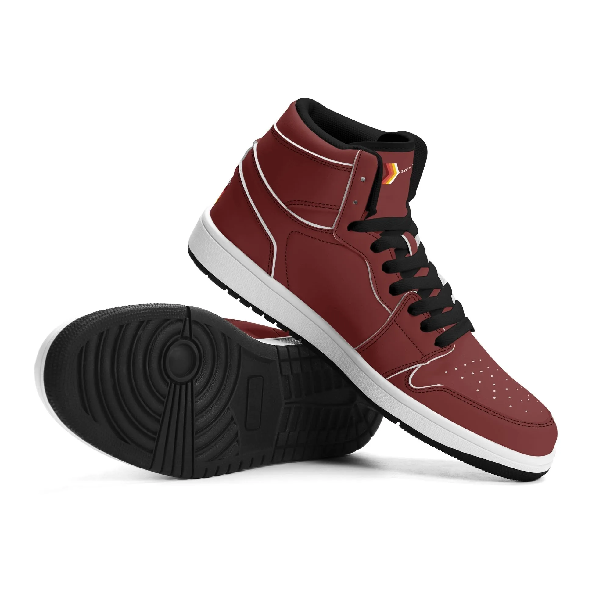 Mens Premium High Top Leather Sneakers