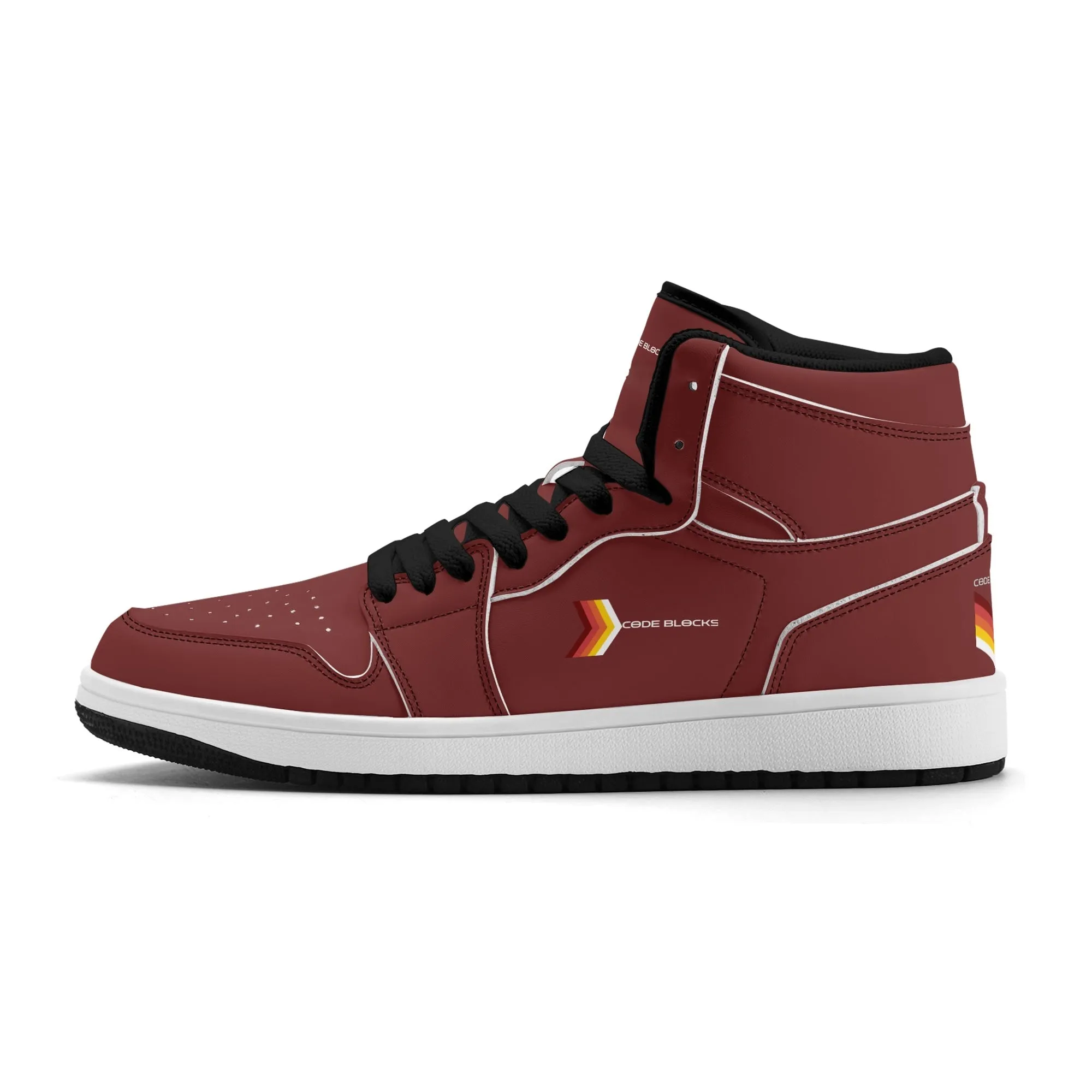 Mens Premium High Top Leather Sneakers