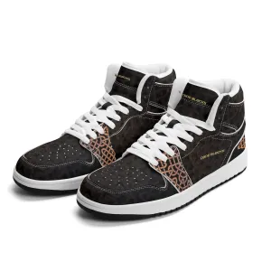 Mens Premium High Top Leather Sneakers