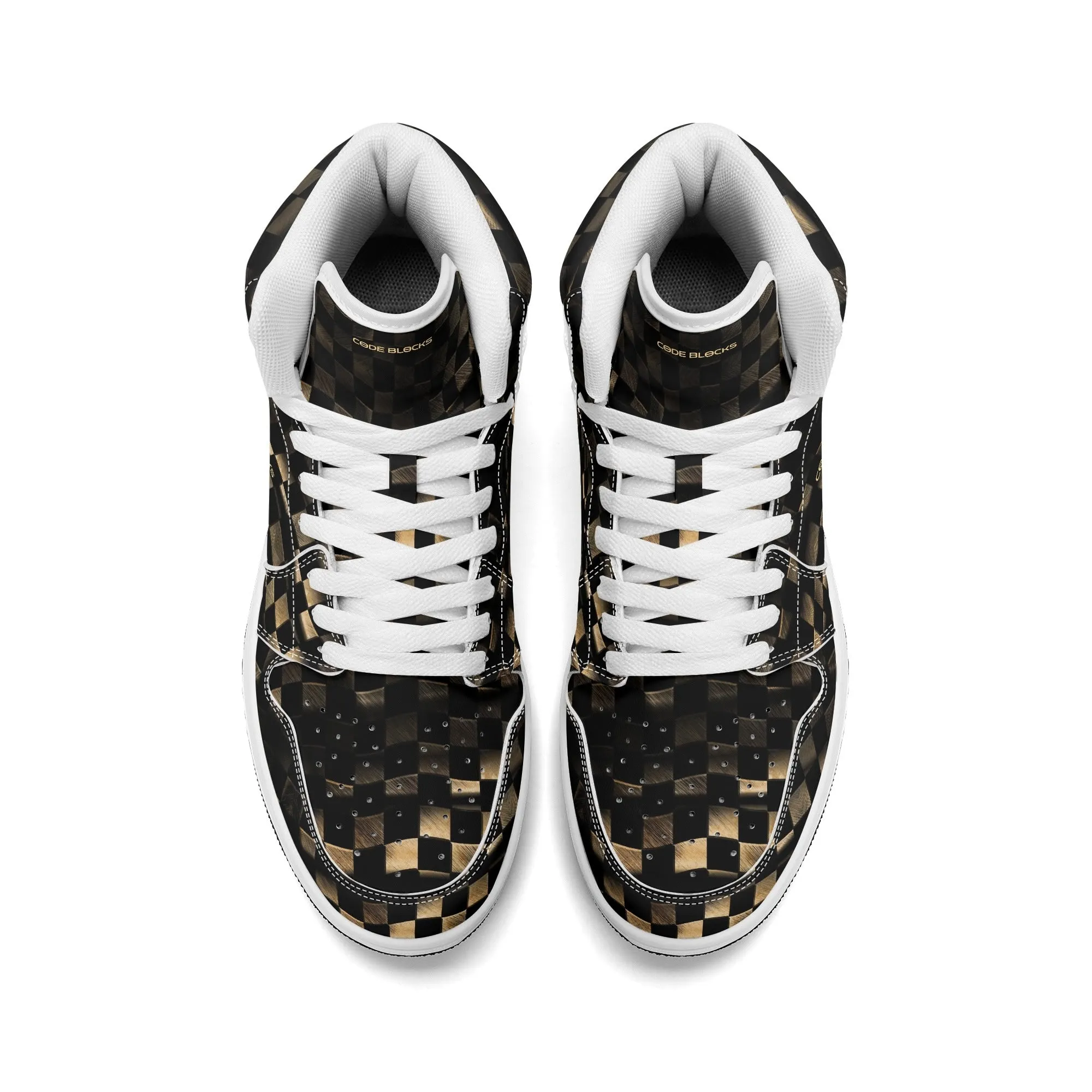 Mens Premium High Top Leather Sneakers