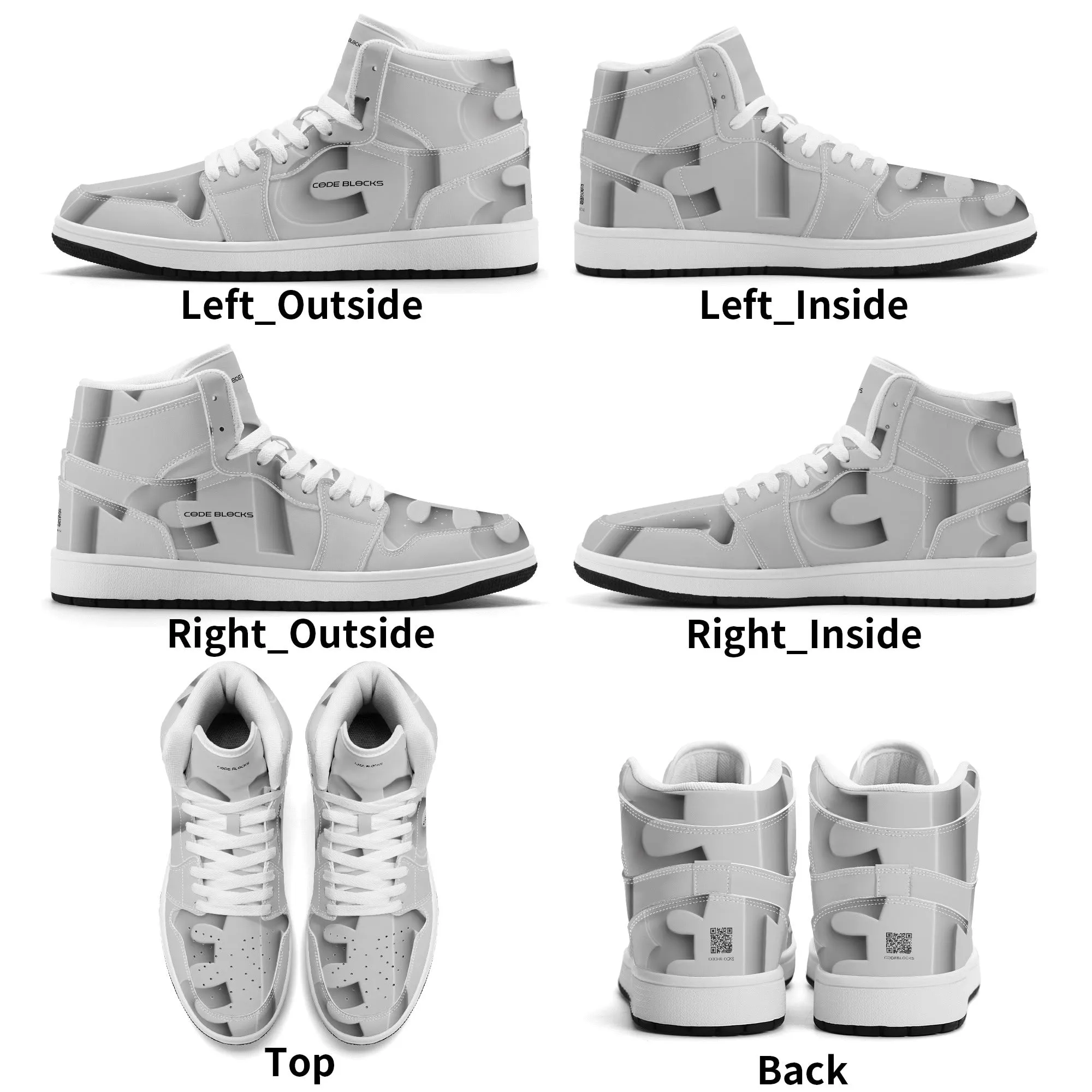 Mens Premium High Top Leather Sneakers