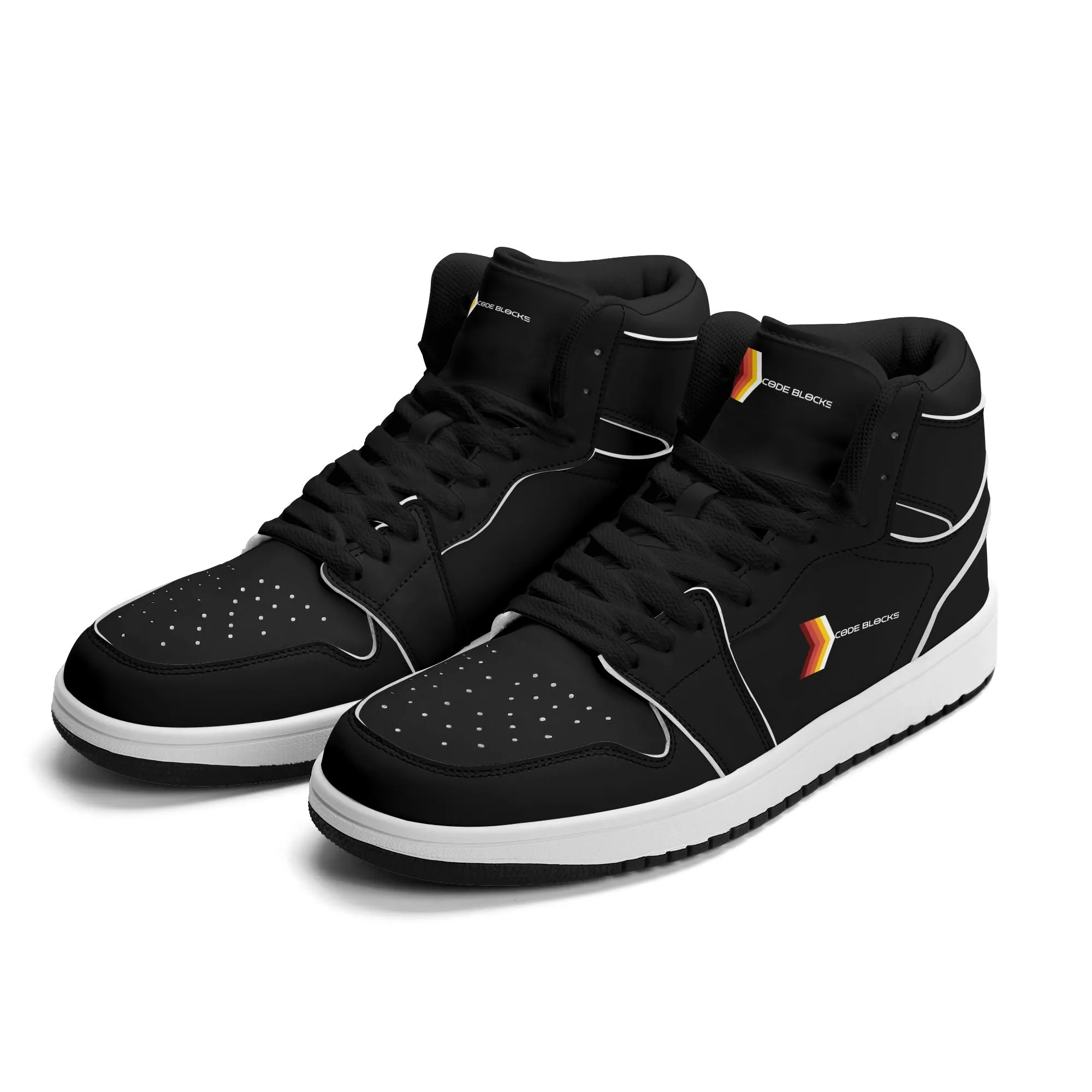 Mens Premium High Top Leather Sneakers