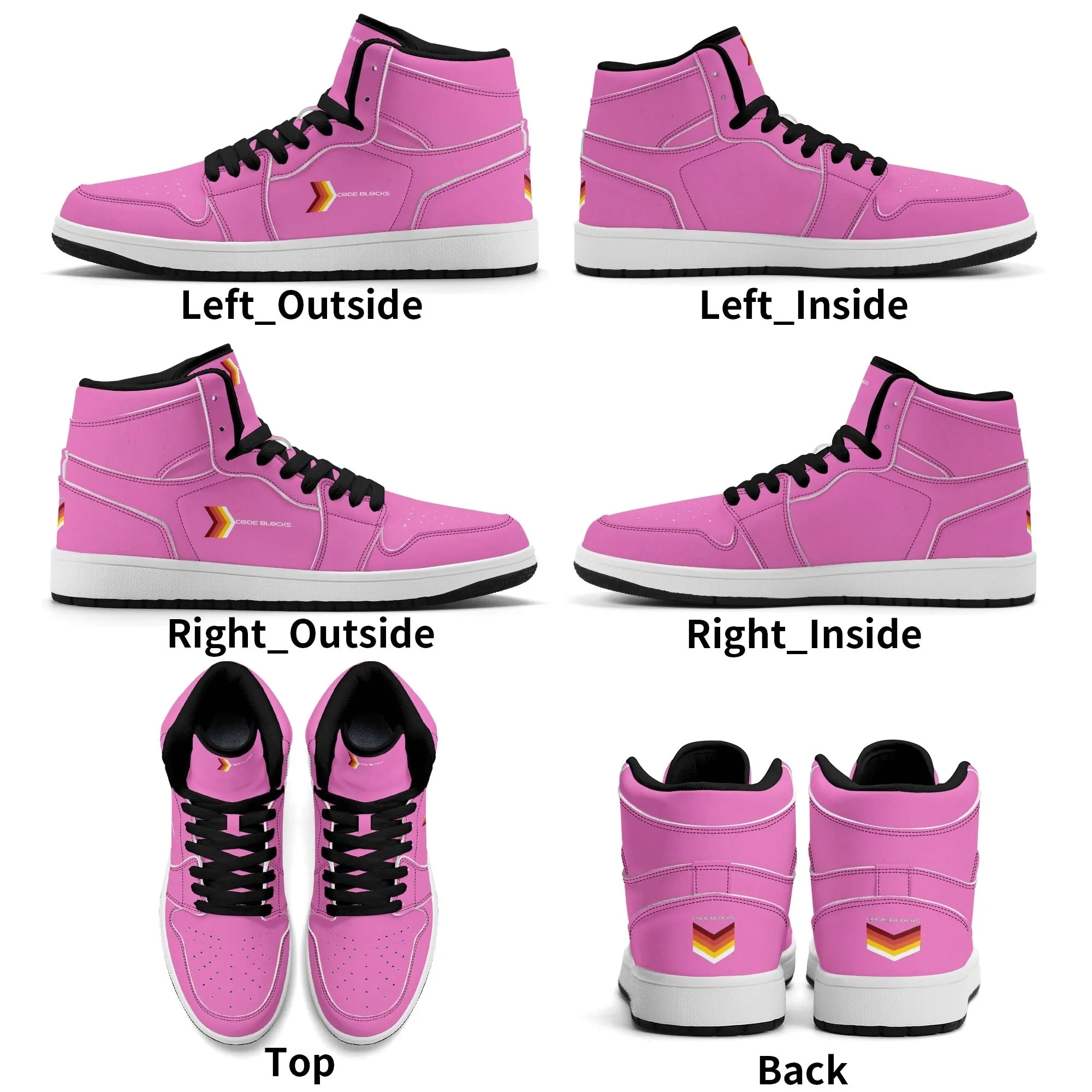 Mens Premium High Top Leather Sneakers