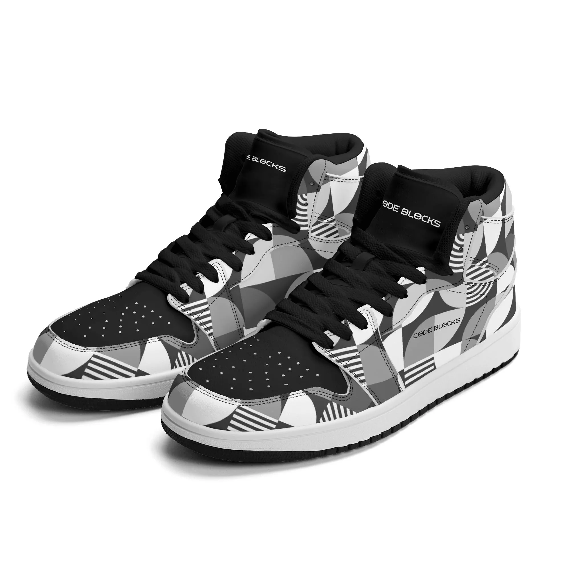 Mens Premium High Top Leather Sneakers
