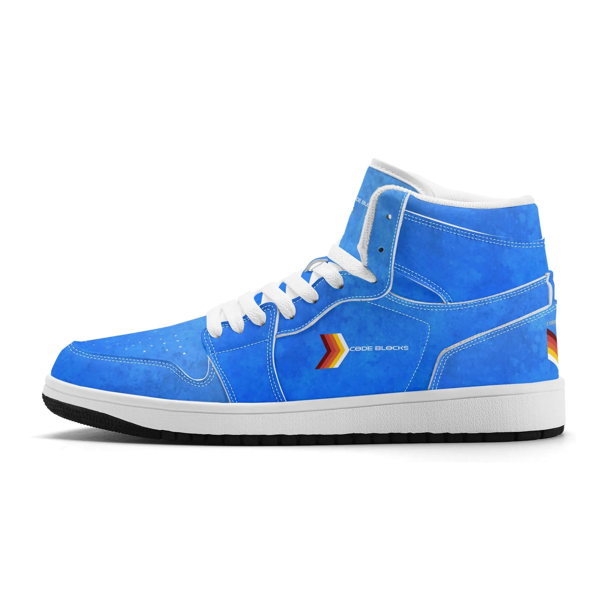 Mens Premium High Top Leather Sneakers