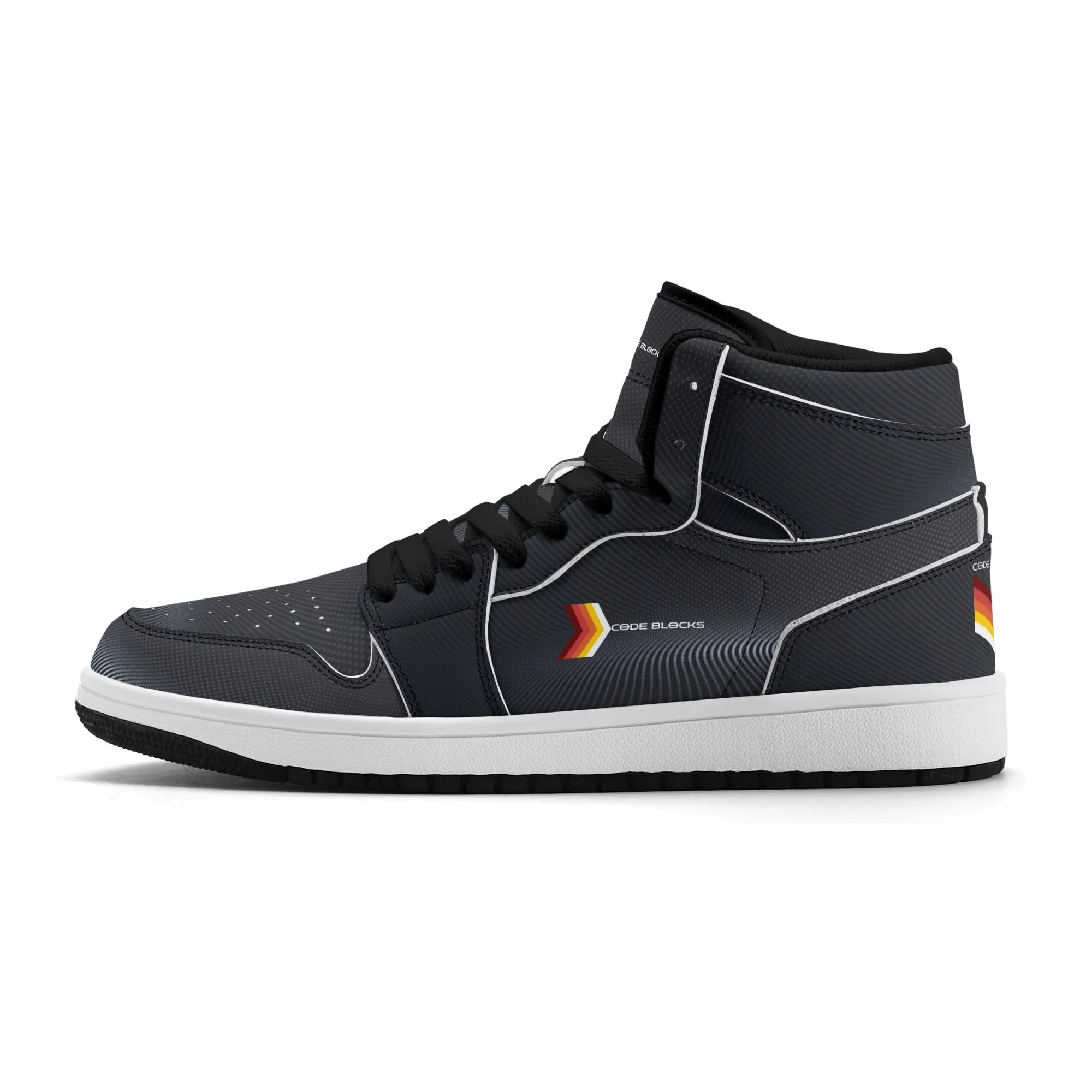 Mens Premium High Top Leather Sneakers