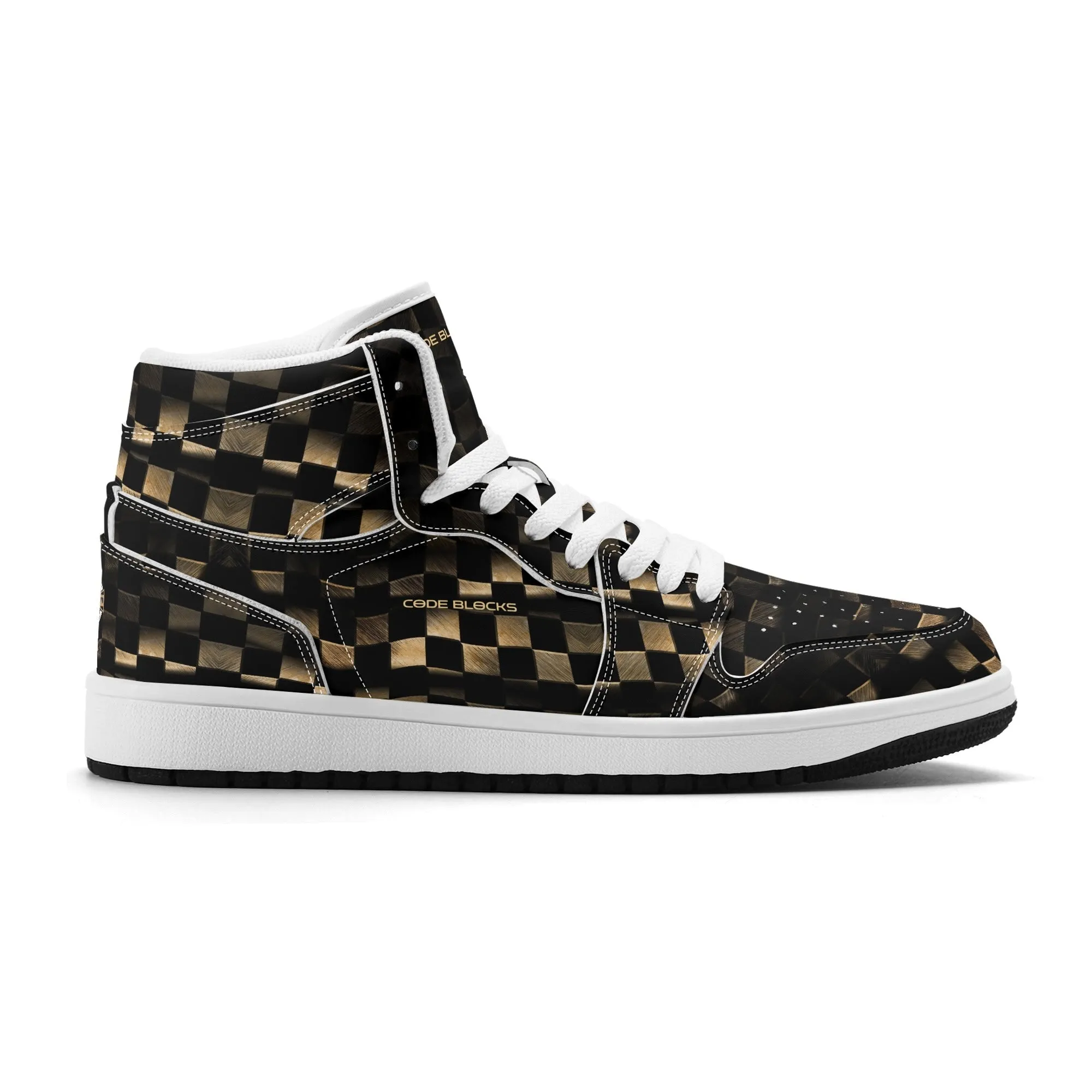 Mens Premium High Top Leather Sneakers