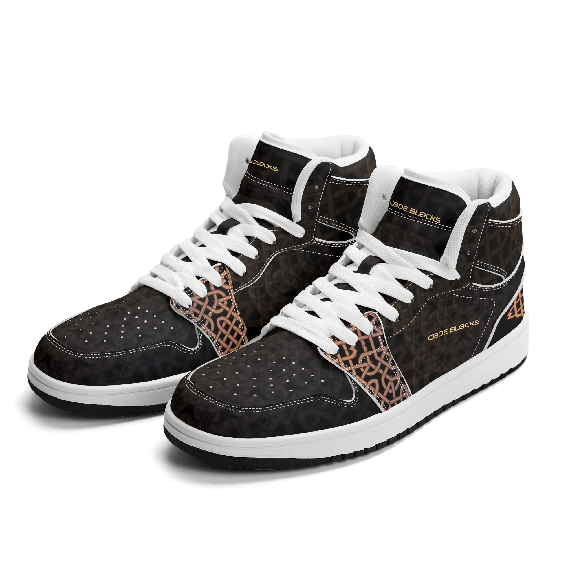 Mens Premium High Top Leather Sneakers