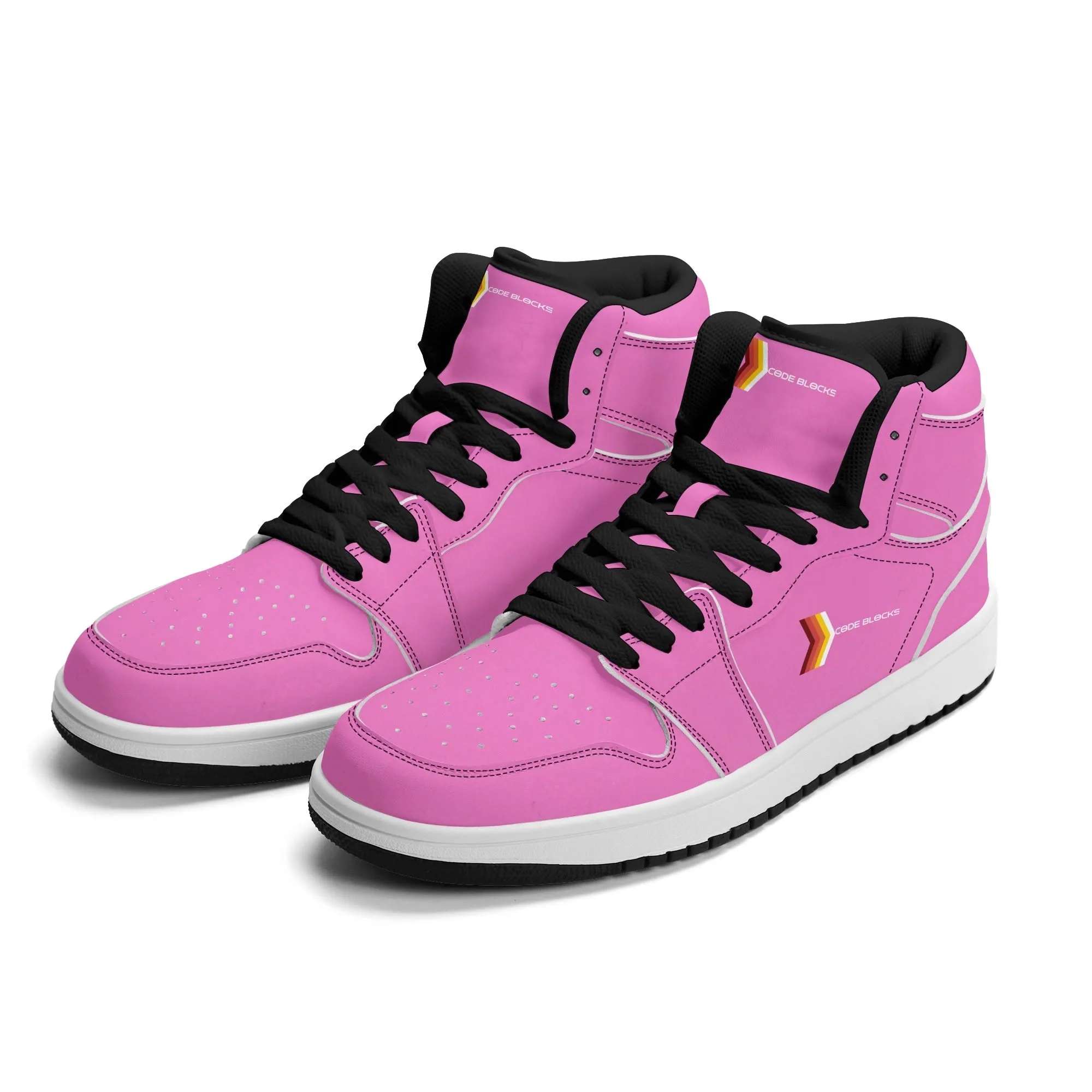 Mens Premium High Top Leather Sneakers