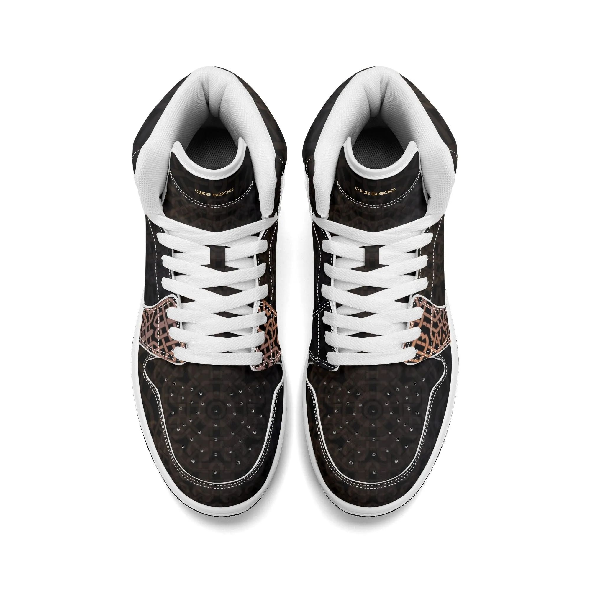 Mens Premium High Top Leather Sneakers