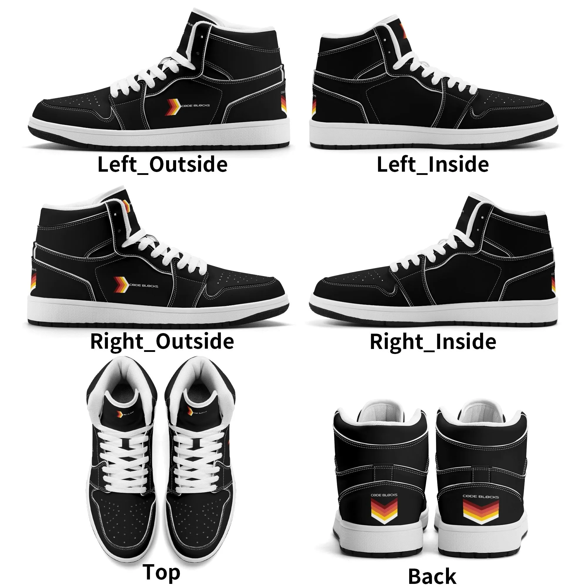 Mens Premium High Top Leather Sneakers