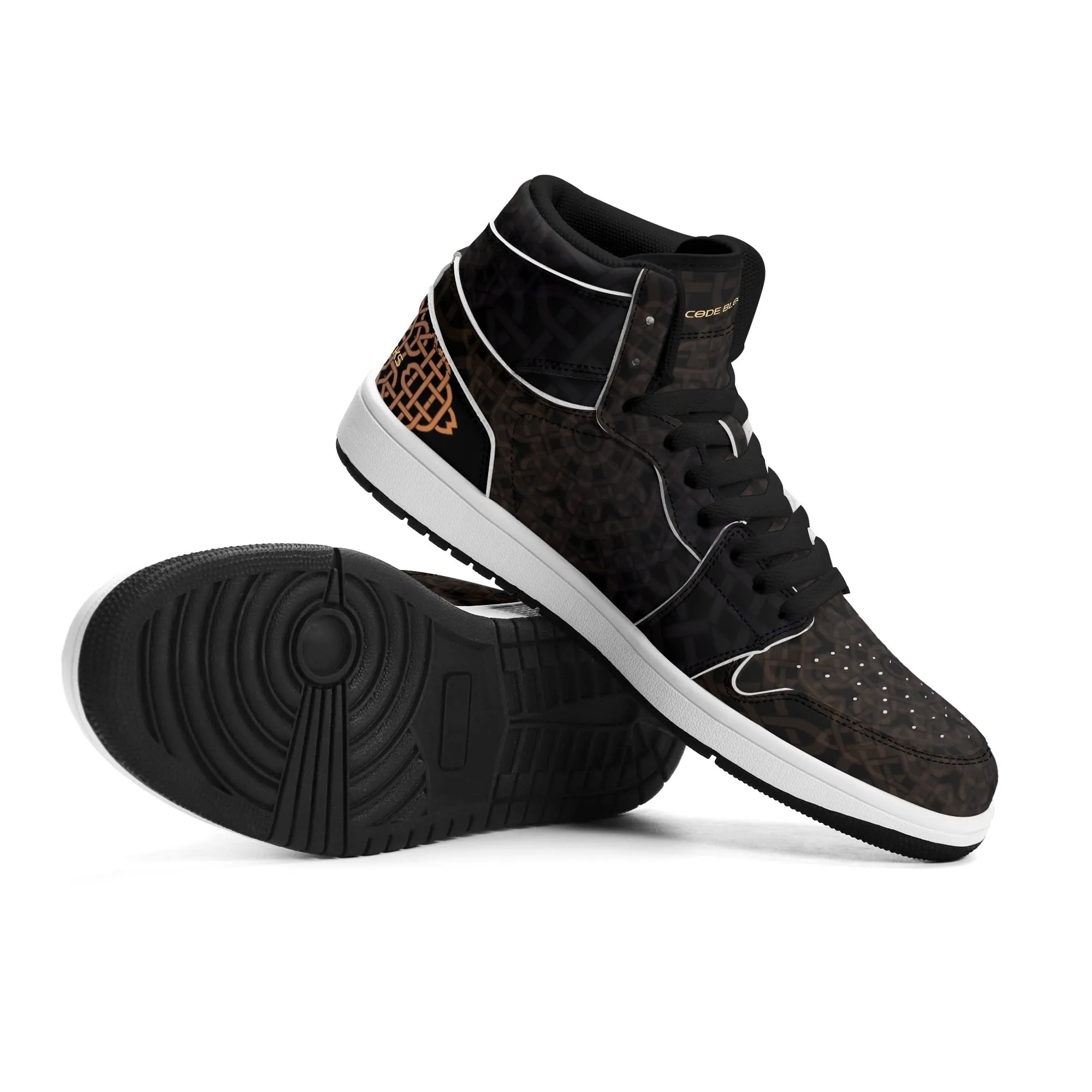 Mens Premium High Top Leather Sneakers
