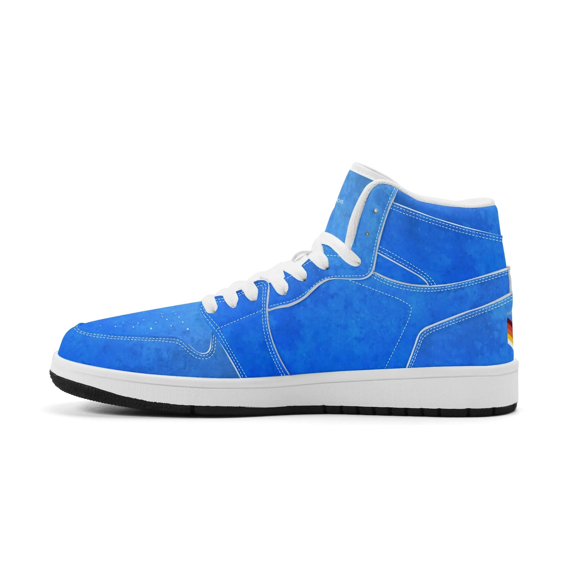Mens Premium High Top Leather Sneakers