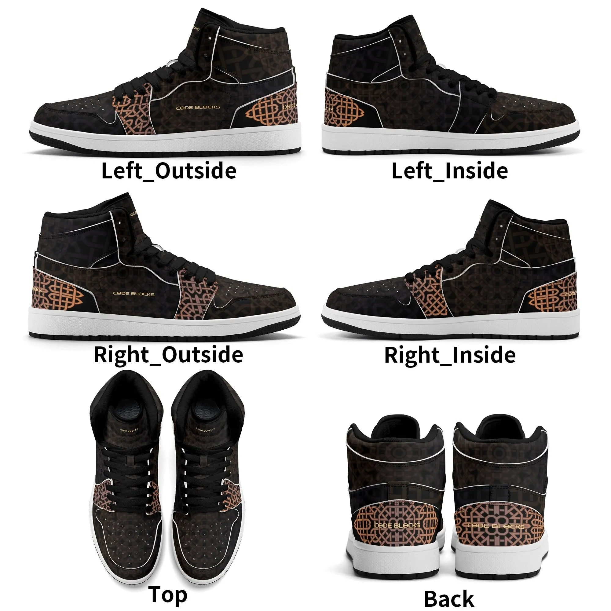 Mens Premium High Top Leather Sneakers