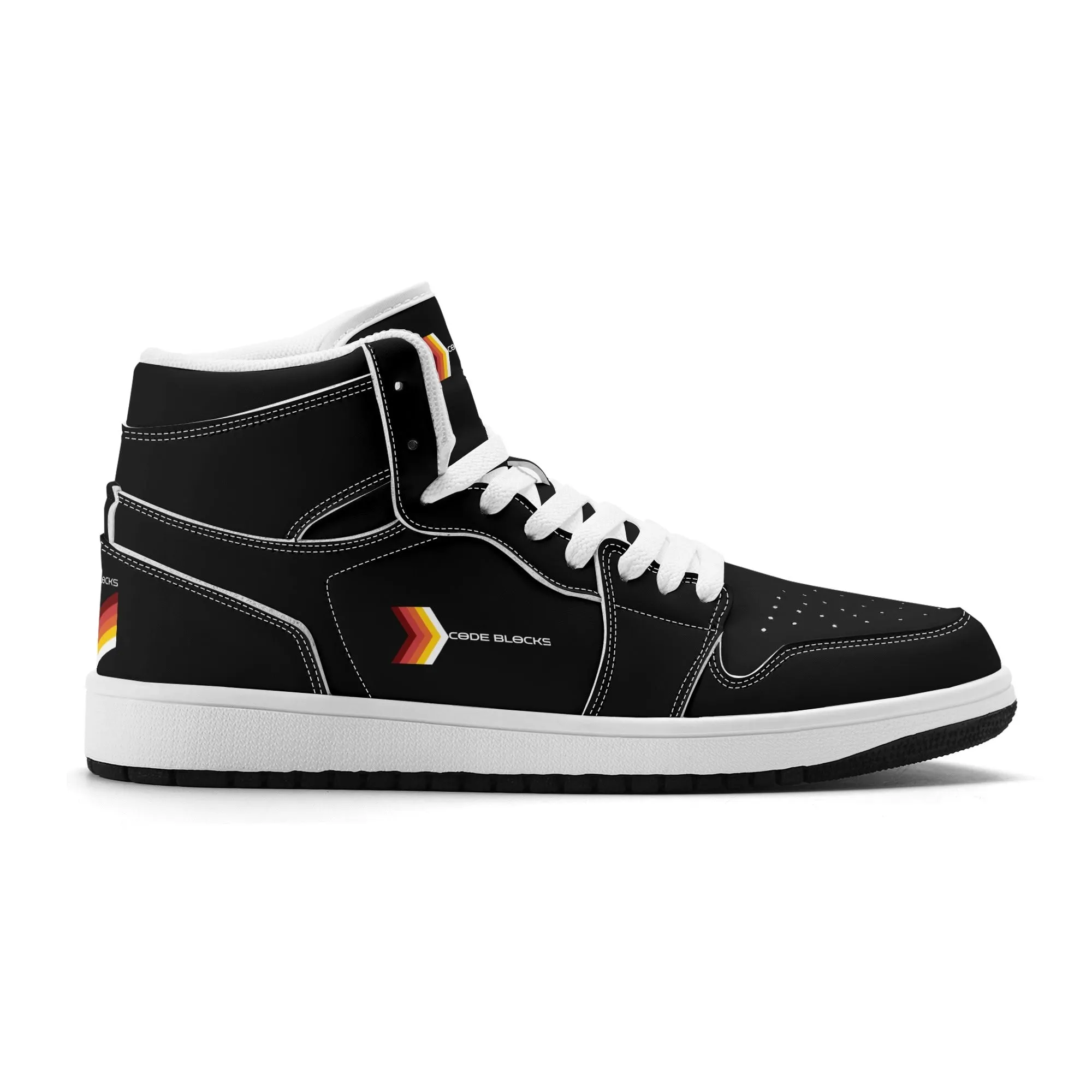 Mens Premium High Top Leather Sneakers
